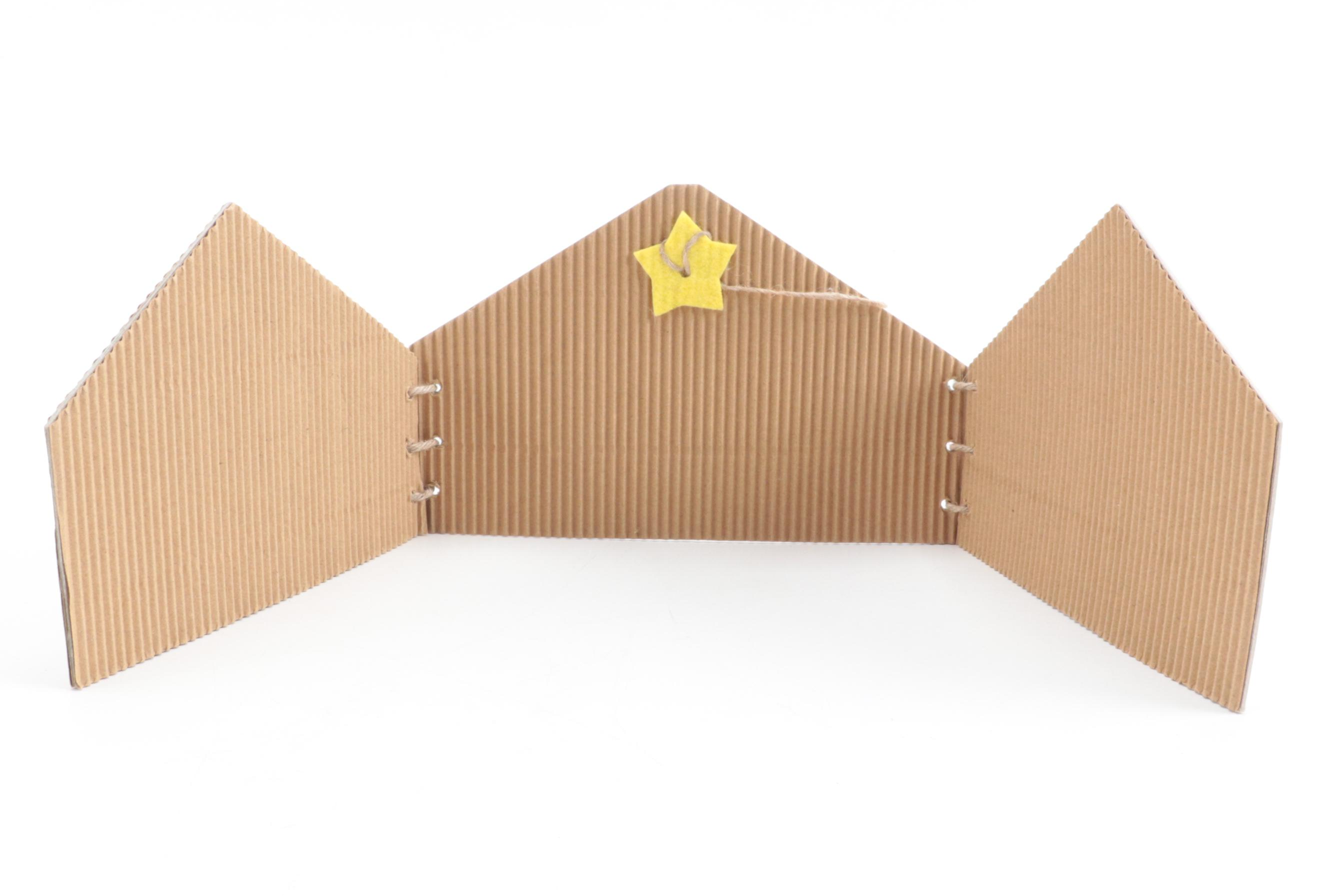 Zulu Made Fabric and Wood Nativity Dolls with Cardboard Backdrop