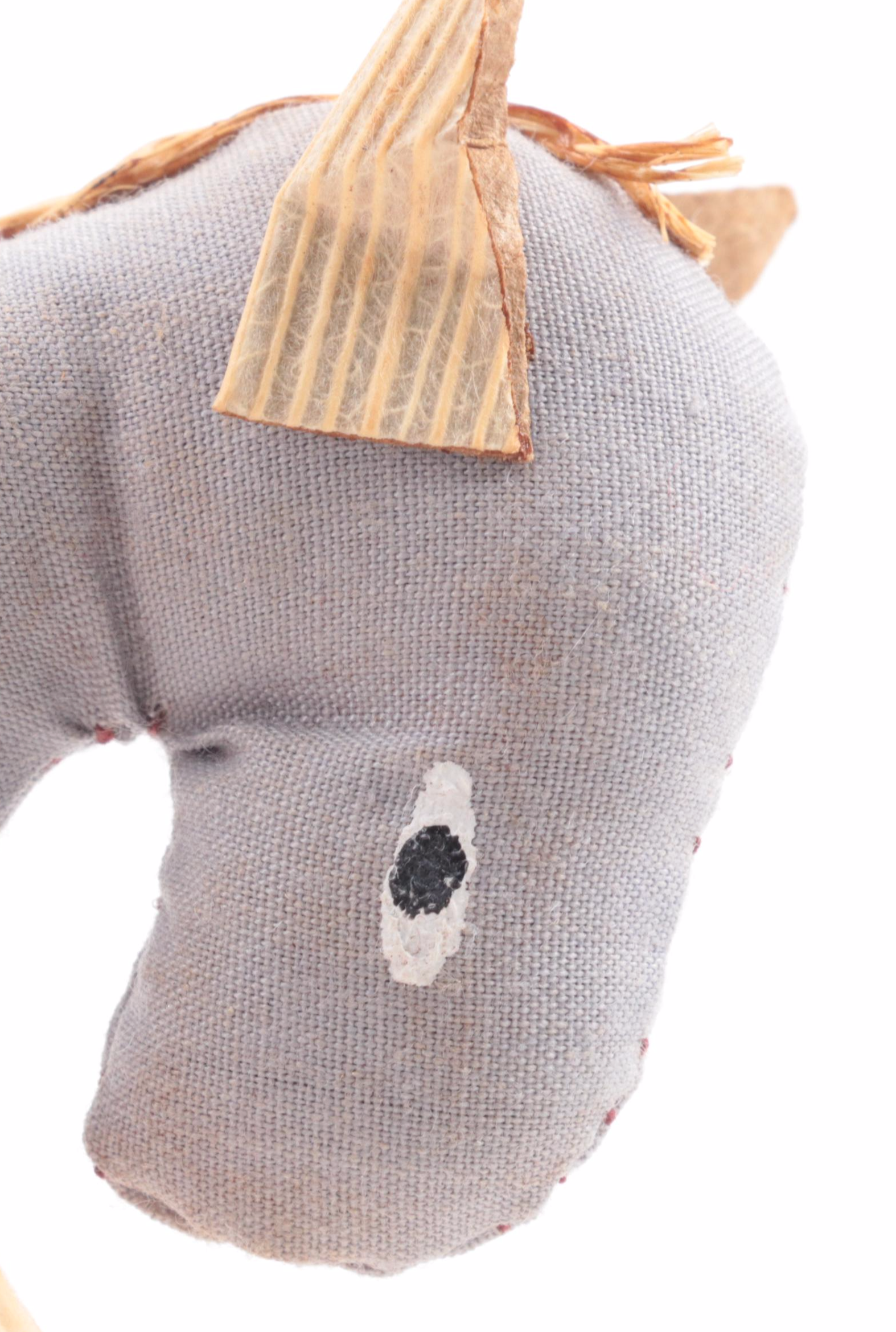 Zulu Made Fabric and Wood Nativity Dolls with Cardboard Backdrop