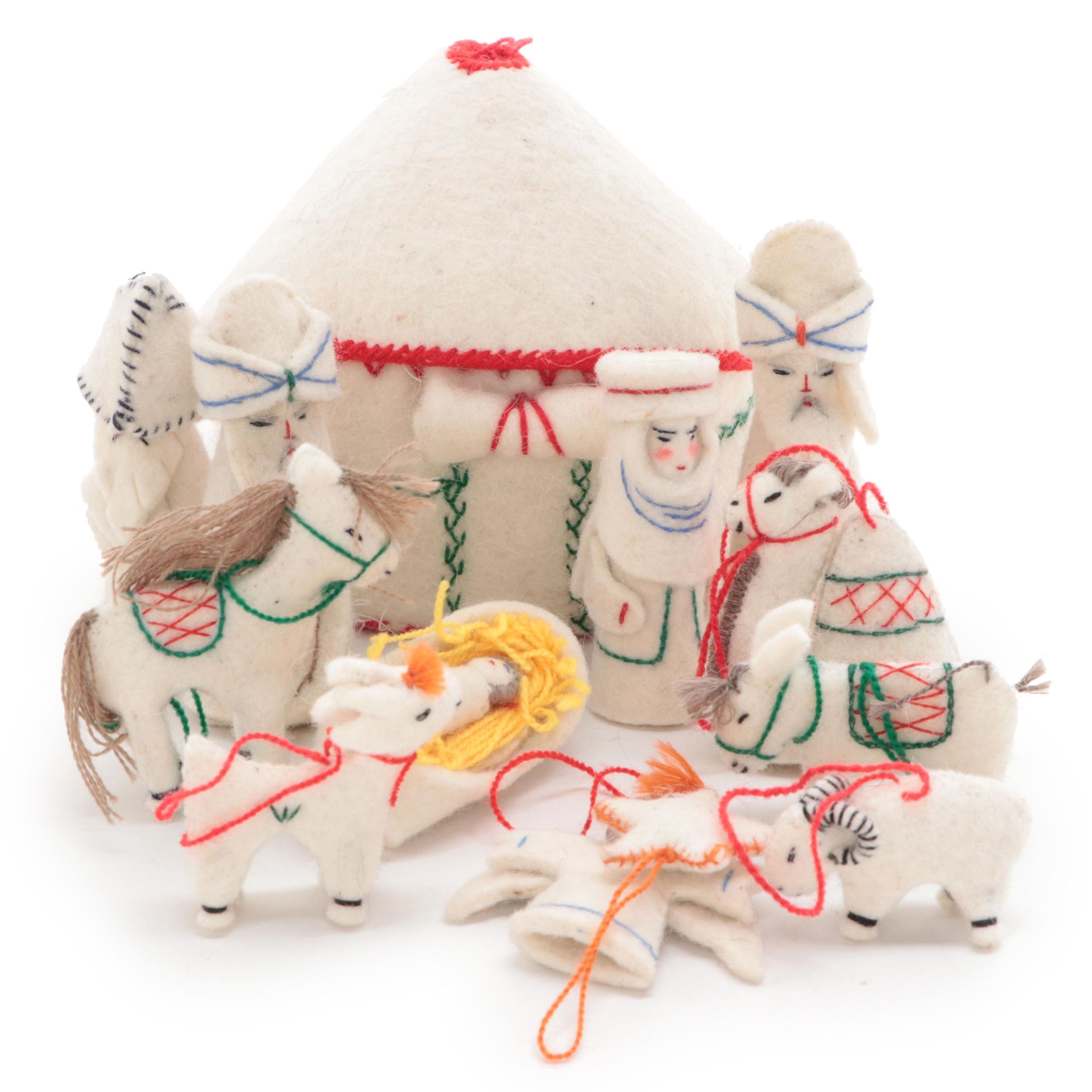 Felted Wool Nativity Figurines and Ornaments