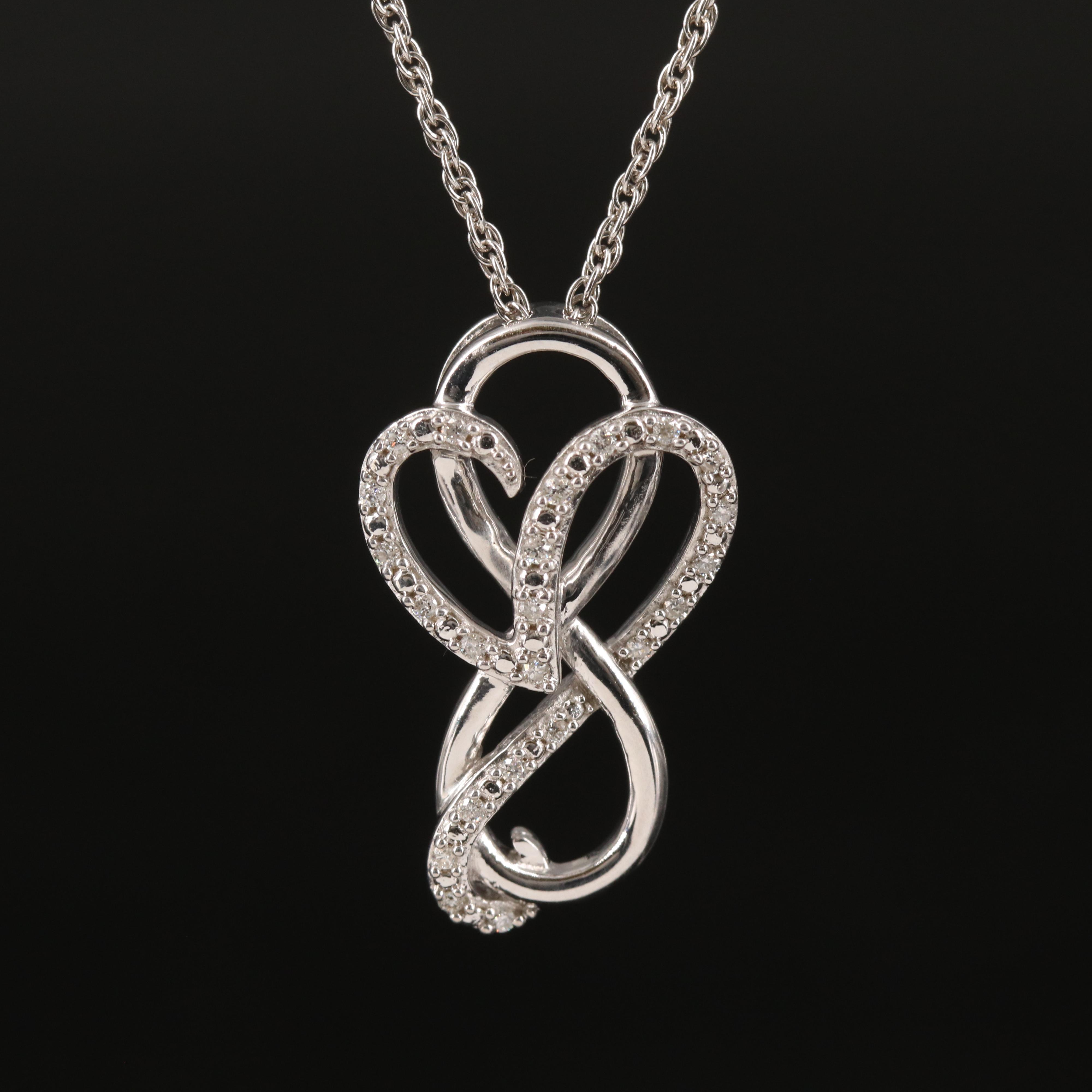 Diamond Pendant Necklace in Sterling