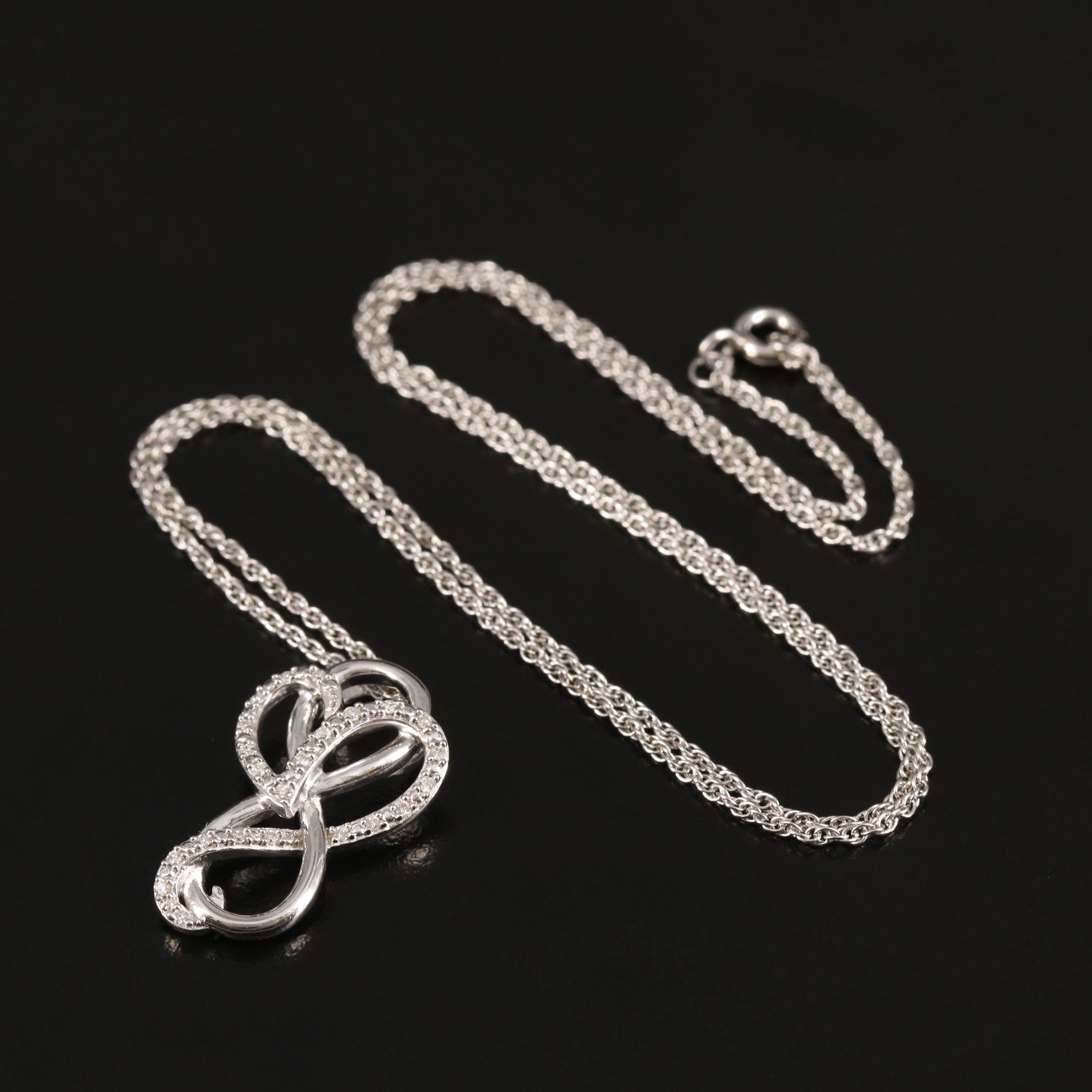 Diamond Pendant Necklace in Sterling