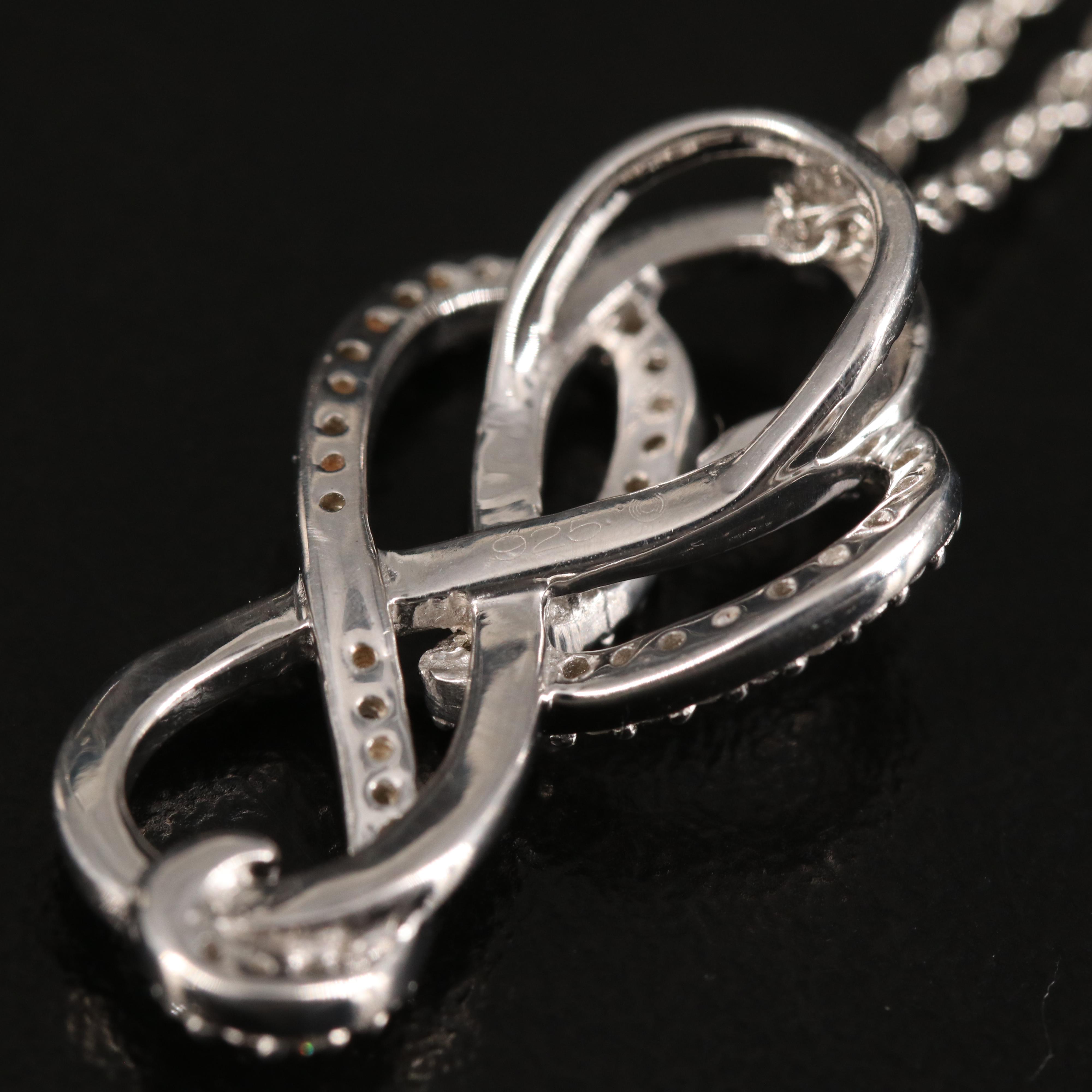 Diamond Pendant Necklace in Sterling