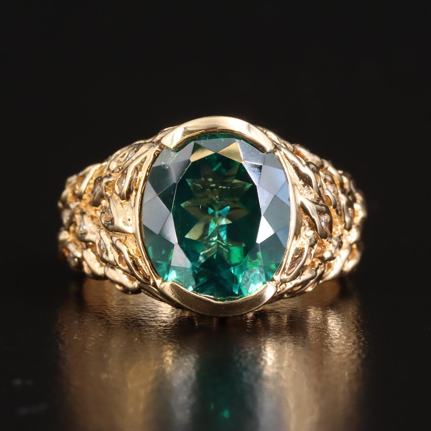 14K Topaz and Diamond Ring