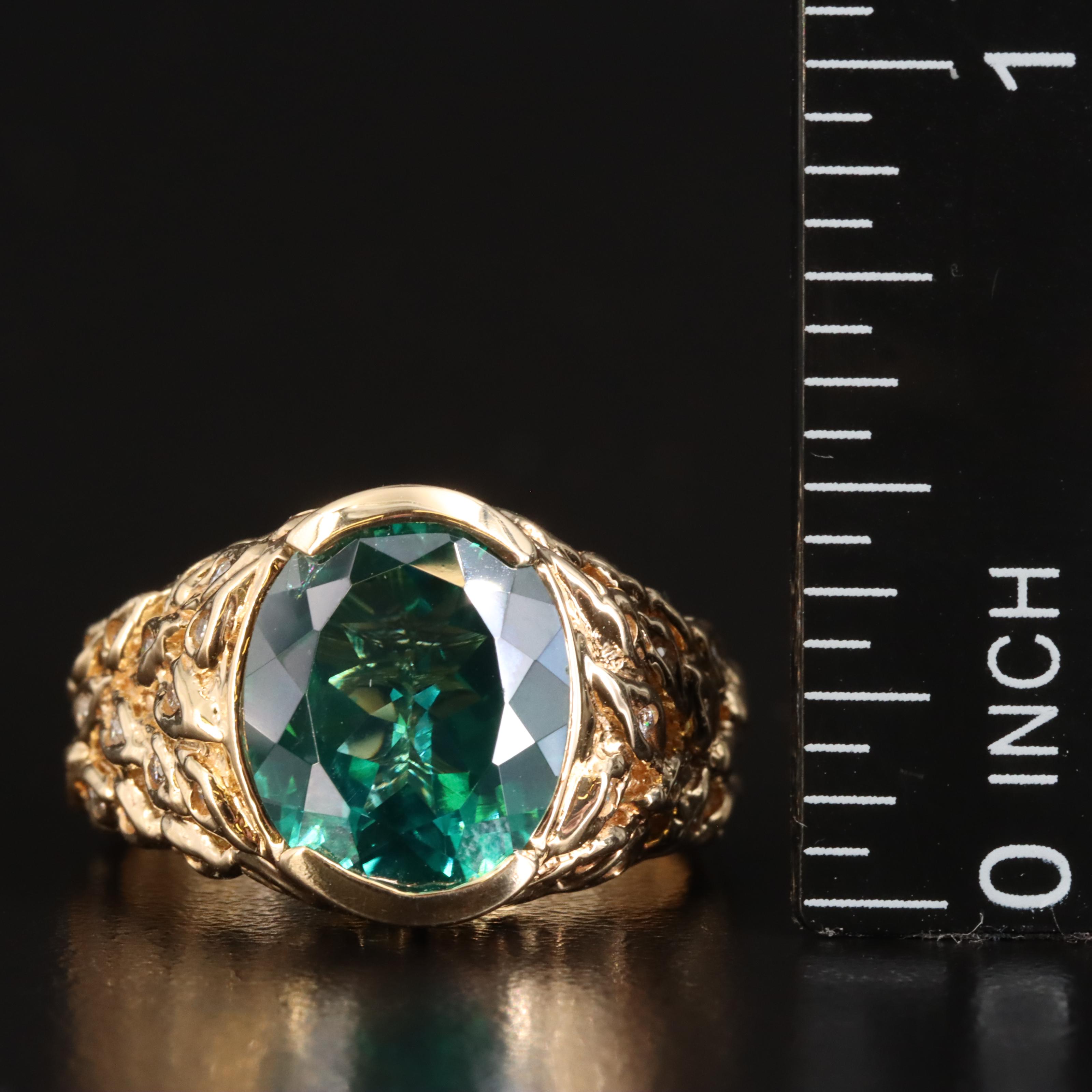 14K Topaz and Diamond Ring