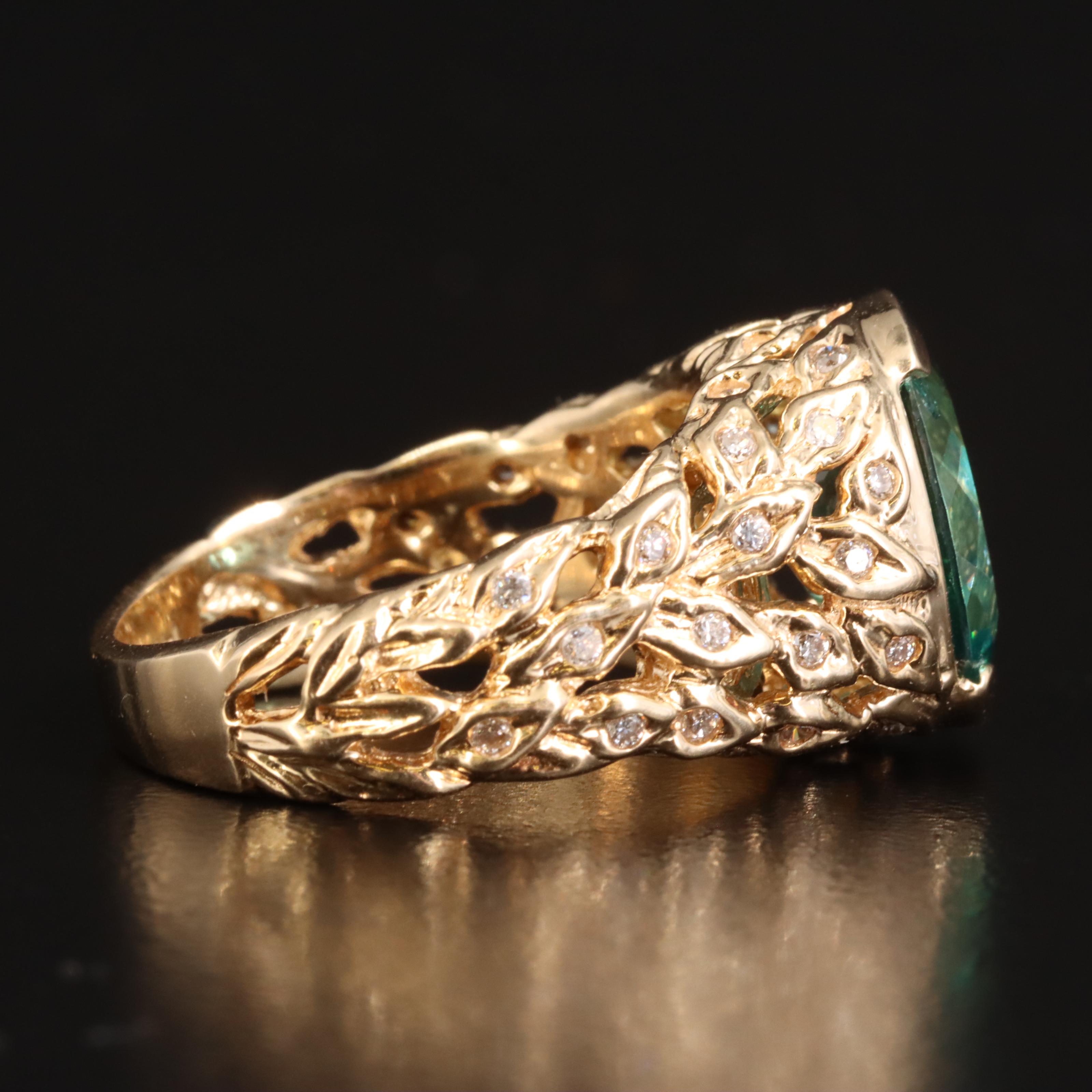 14K Topaz and Diamond Ring