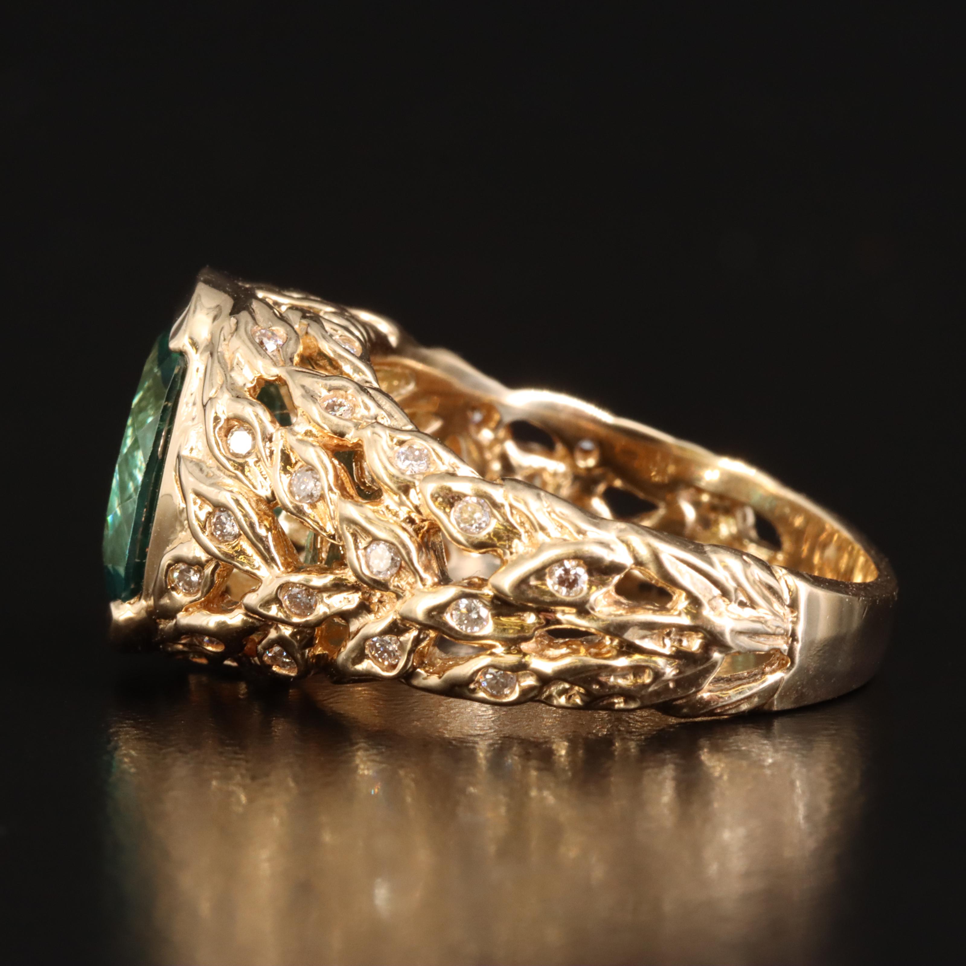 14K Topaz and Diamond Ring