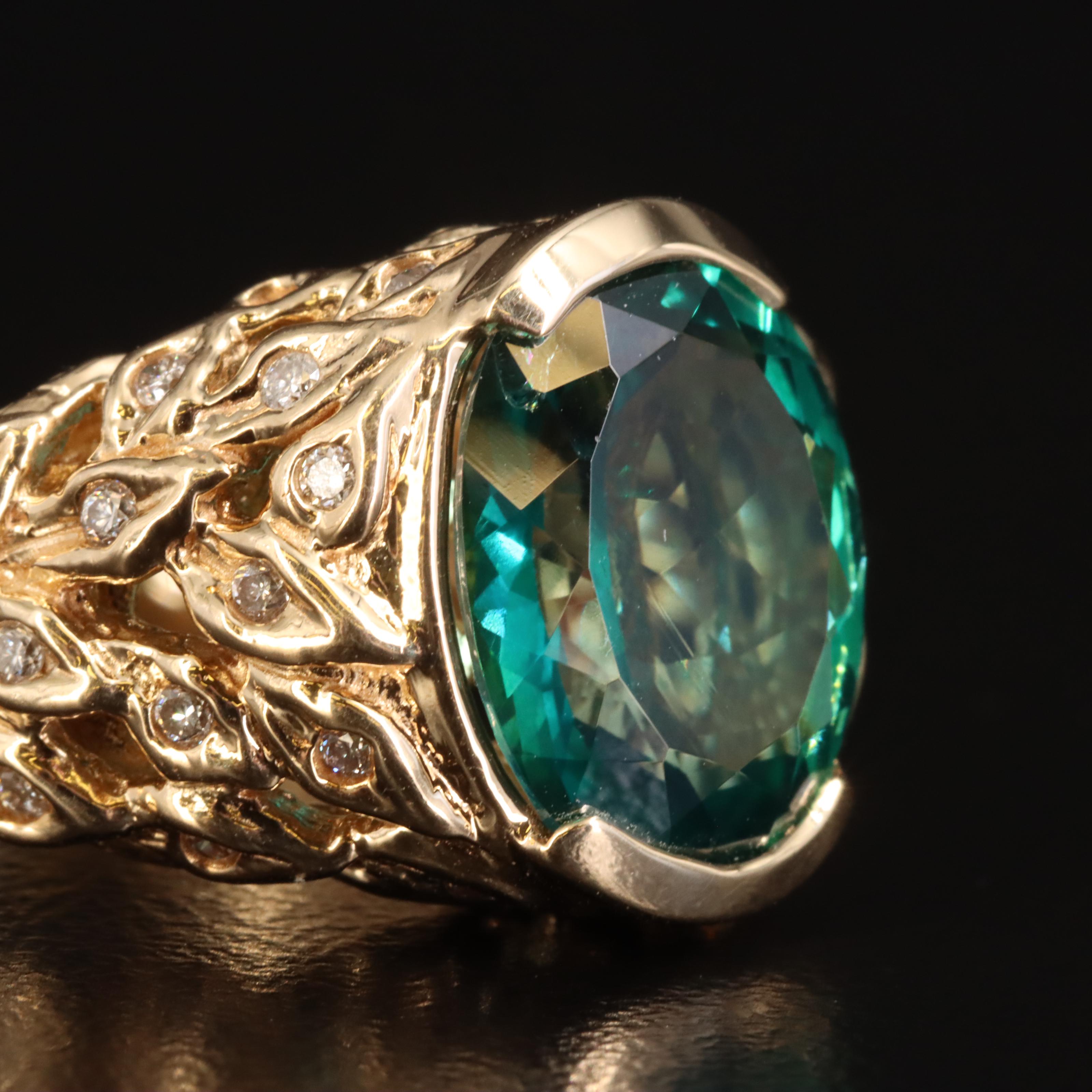 14K Topaz and Diamond Ring