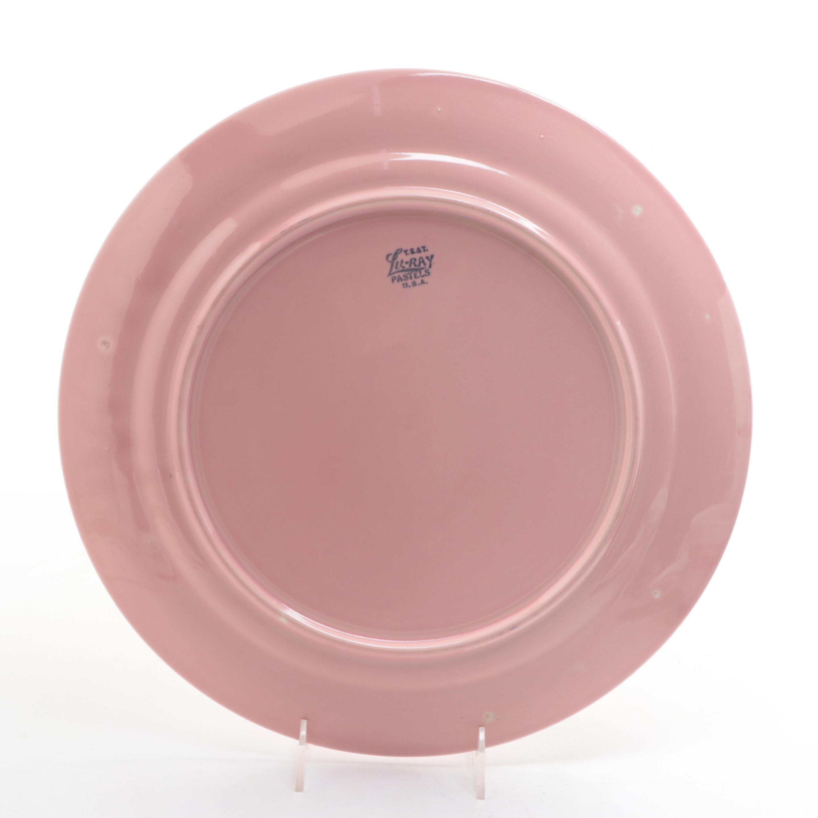 Amethyst Glass Jenny Lind Portrait Bottle with Other Ceramic Tableware