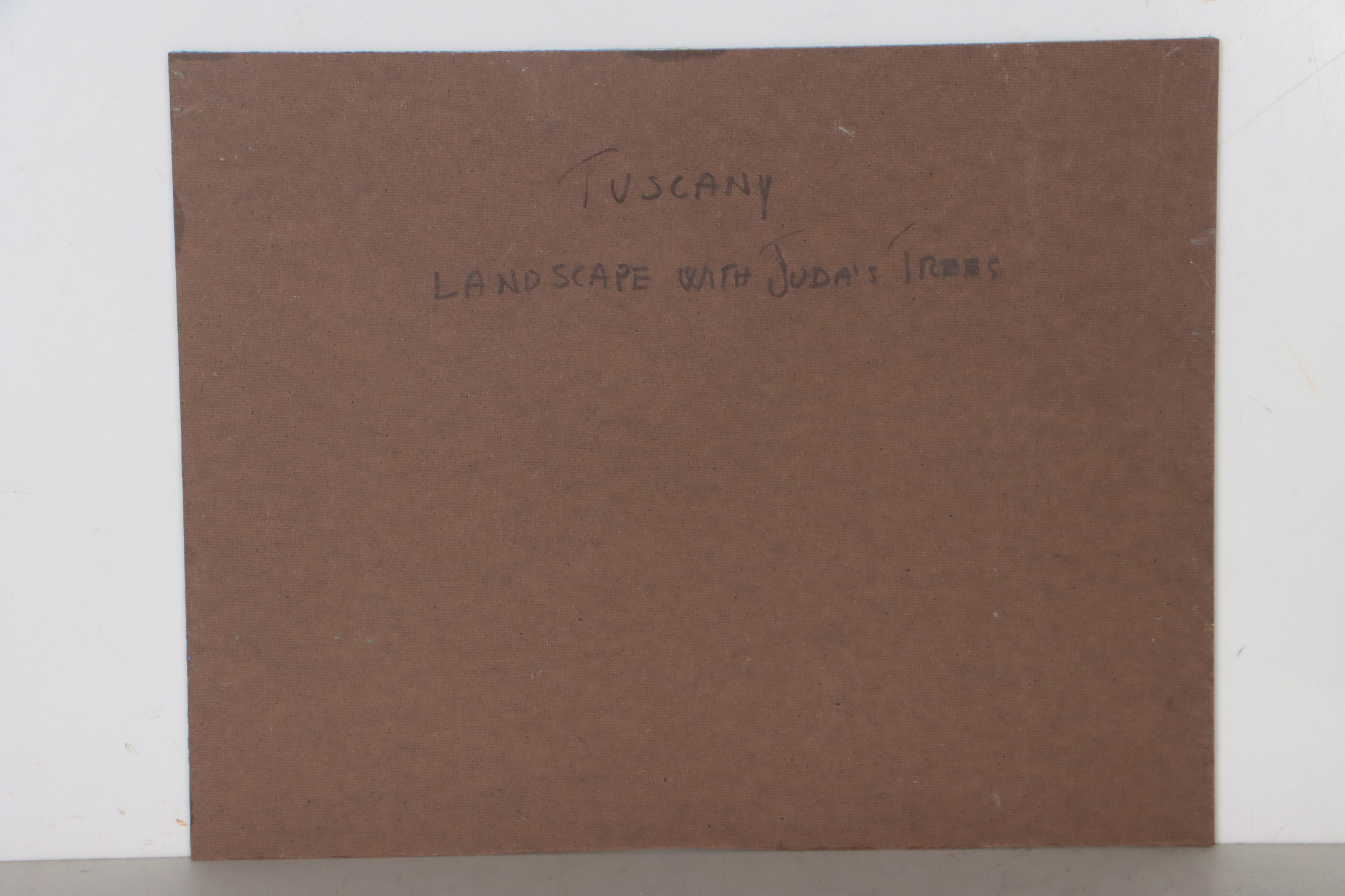 Nino Pippa Oil Painting "Tuscany - Landscape with Judas Trees," 2016