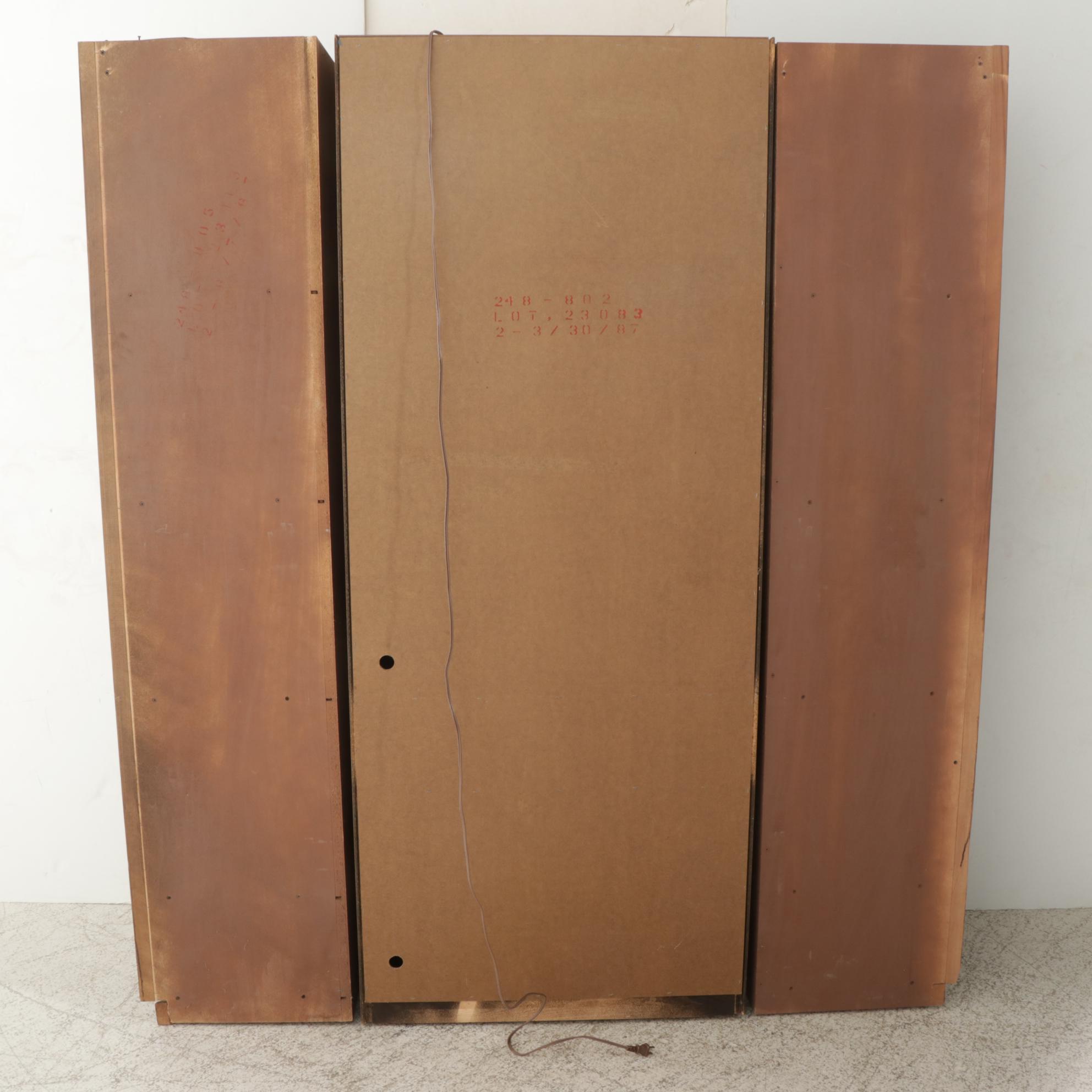 Bernhardt Brass-Mounted China Cabinet with Pair of Corner Display Units, 1980s