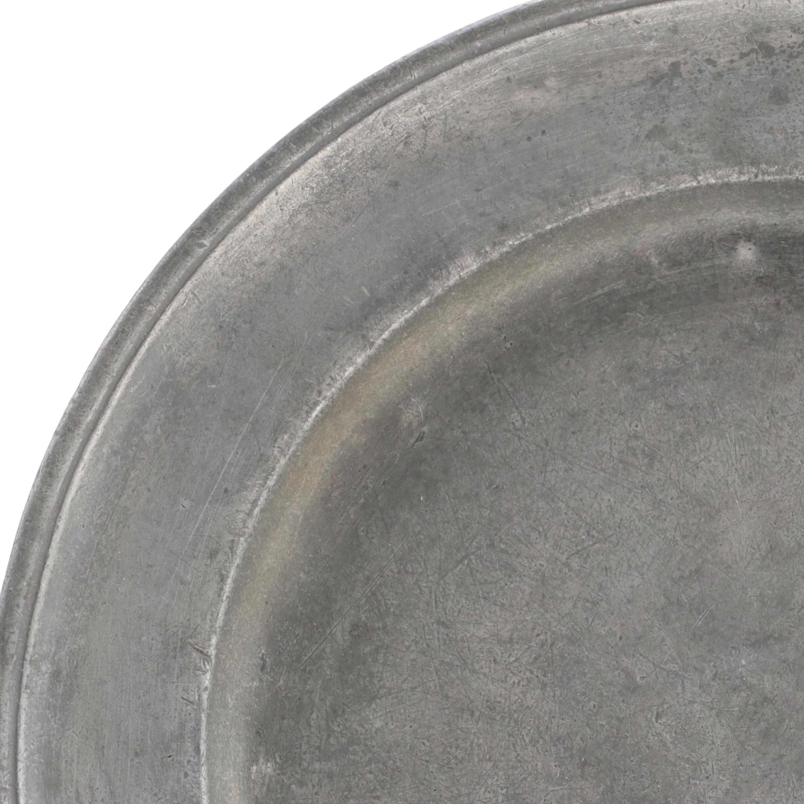 Single Cast Reed Rim Pewter Plates