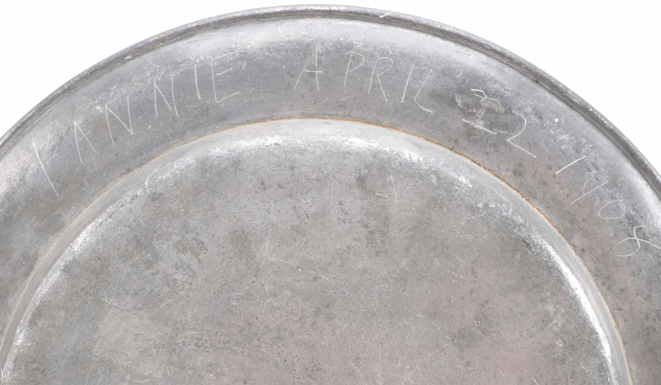 Single Cast Reed Rim Pewter Plates