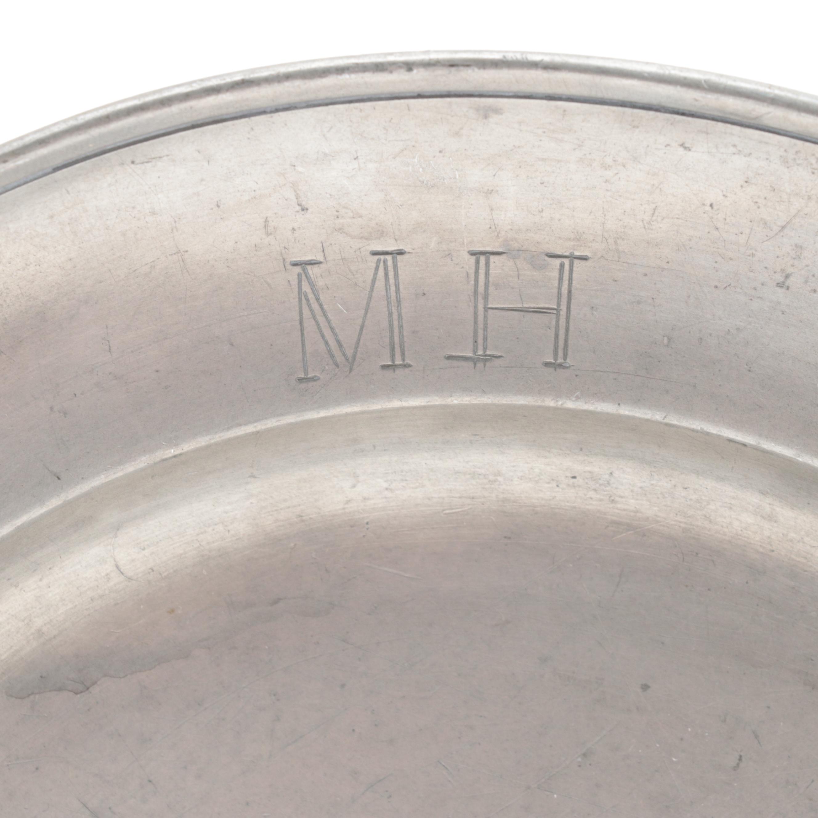 Single Cast Reed Rim Pewter Plates