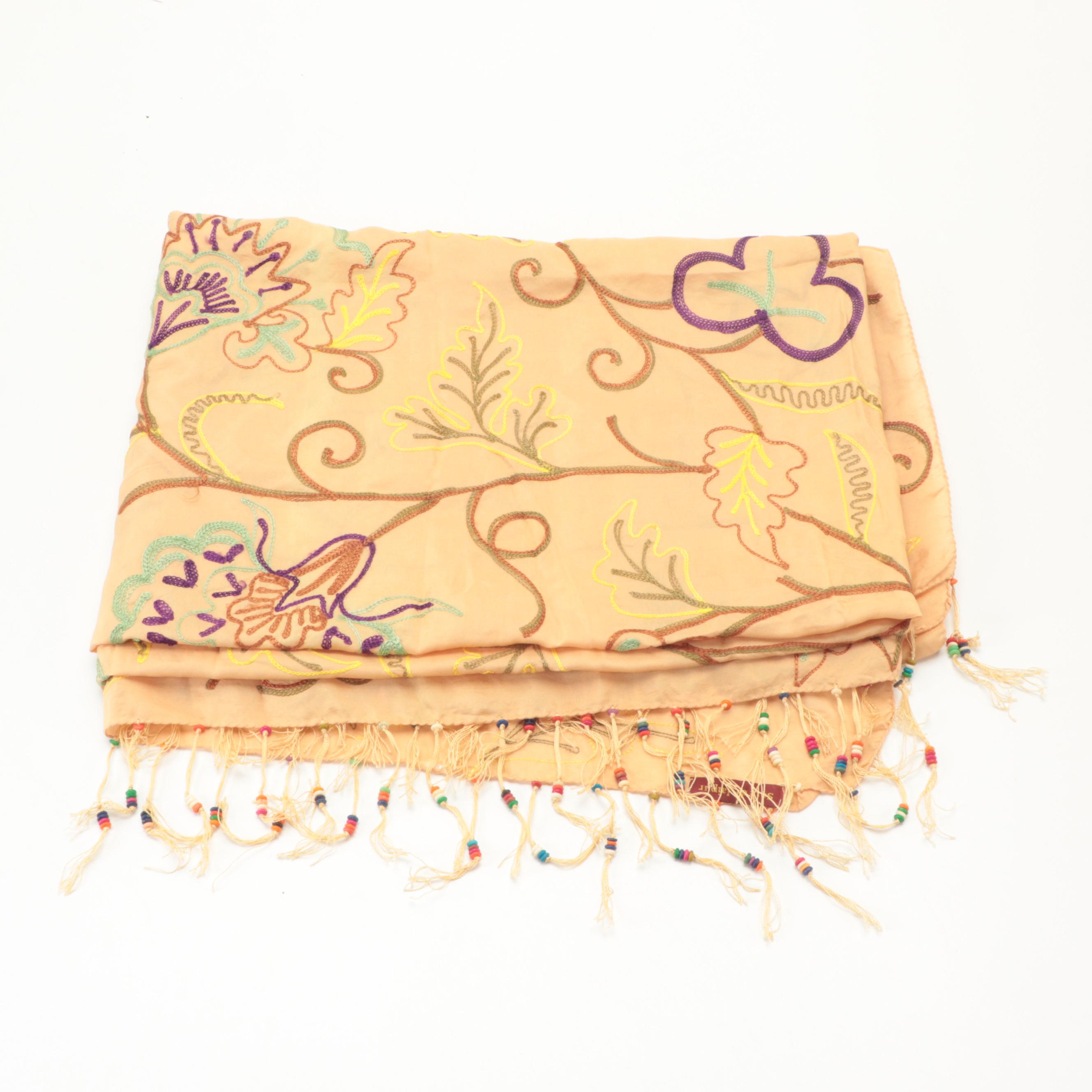 Wool-Cashmere Paisley Scarf with Other Printed Scarves