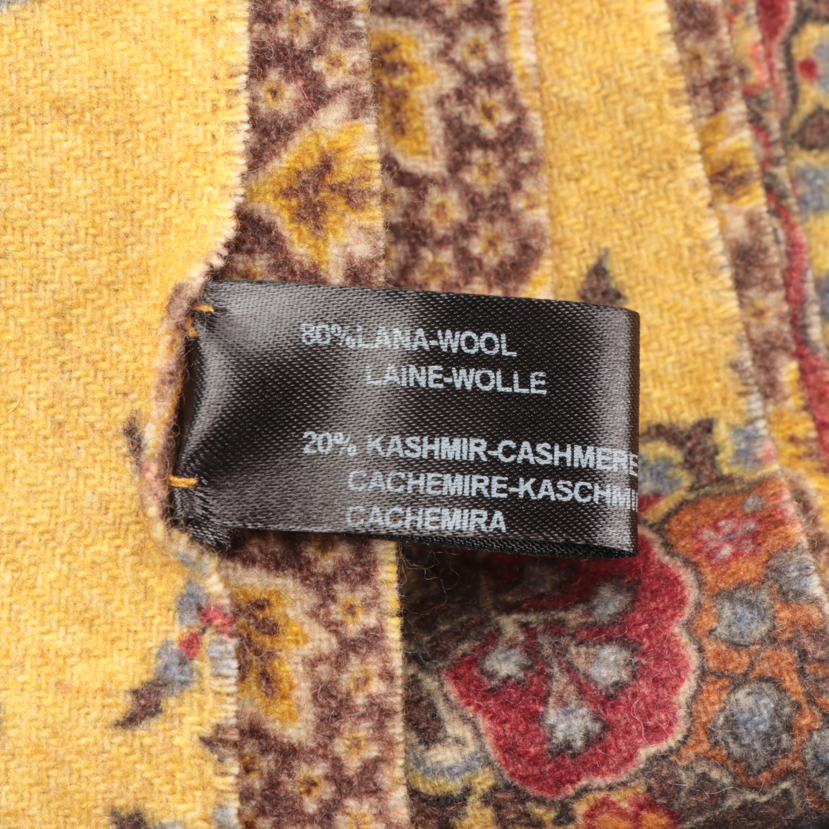 Wool-Cashmere Paisley Scarf with Other Printed Scarves