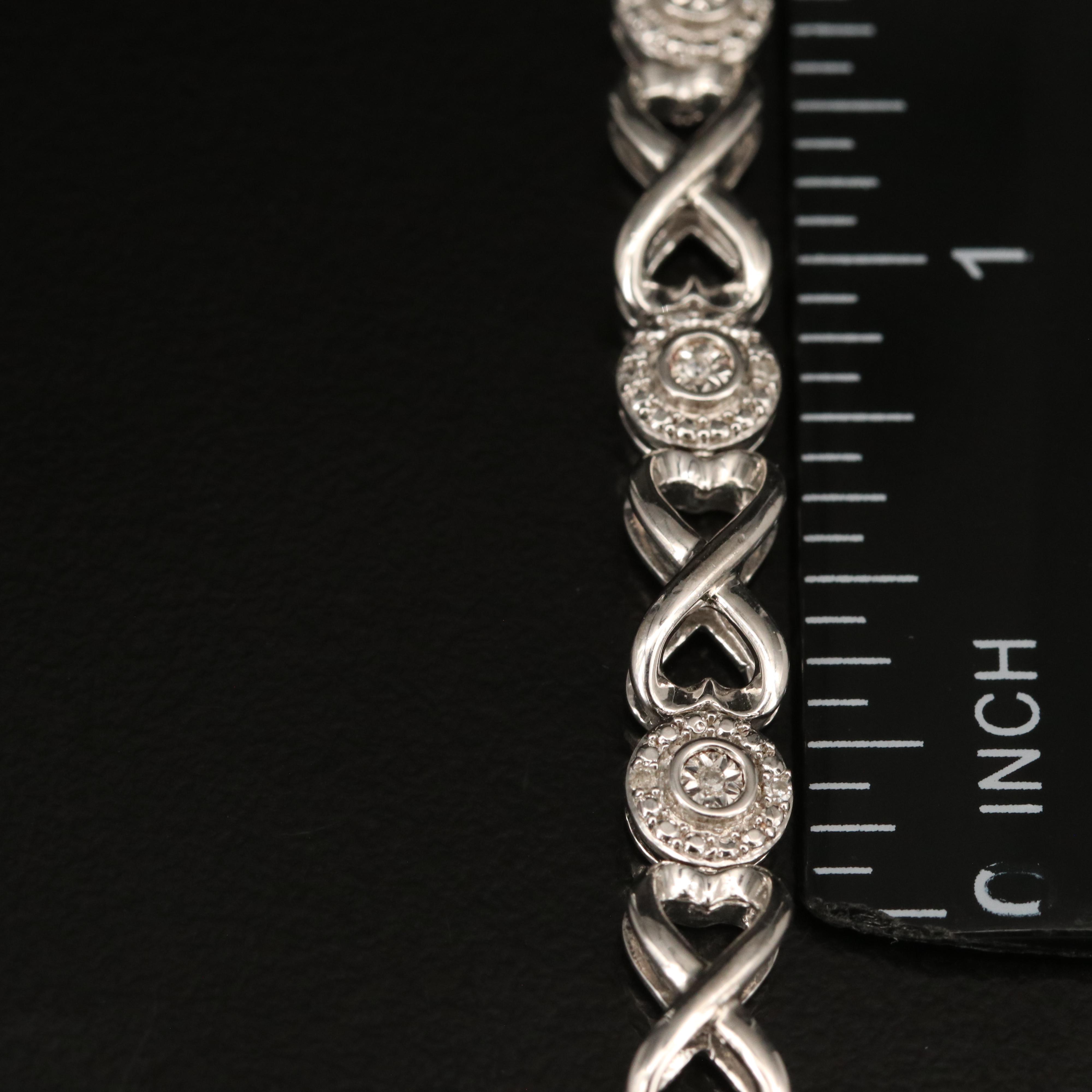 Sterling Diamond Infinity Link Bracelet