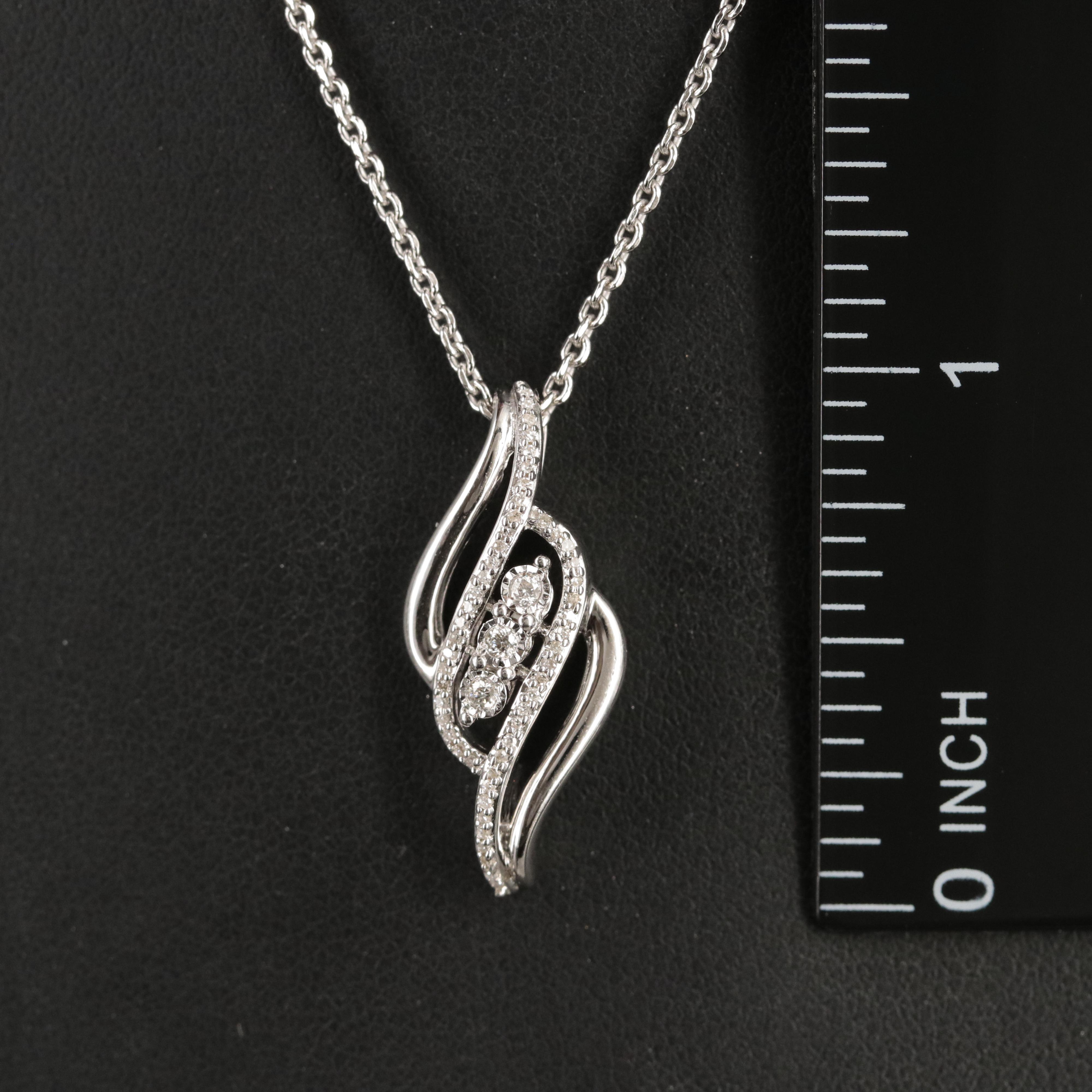 Sterling Diamond Pendant Necklace
