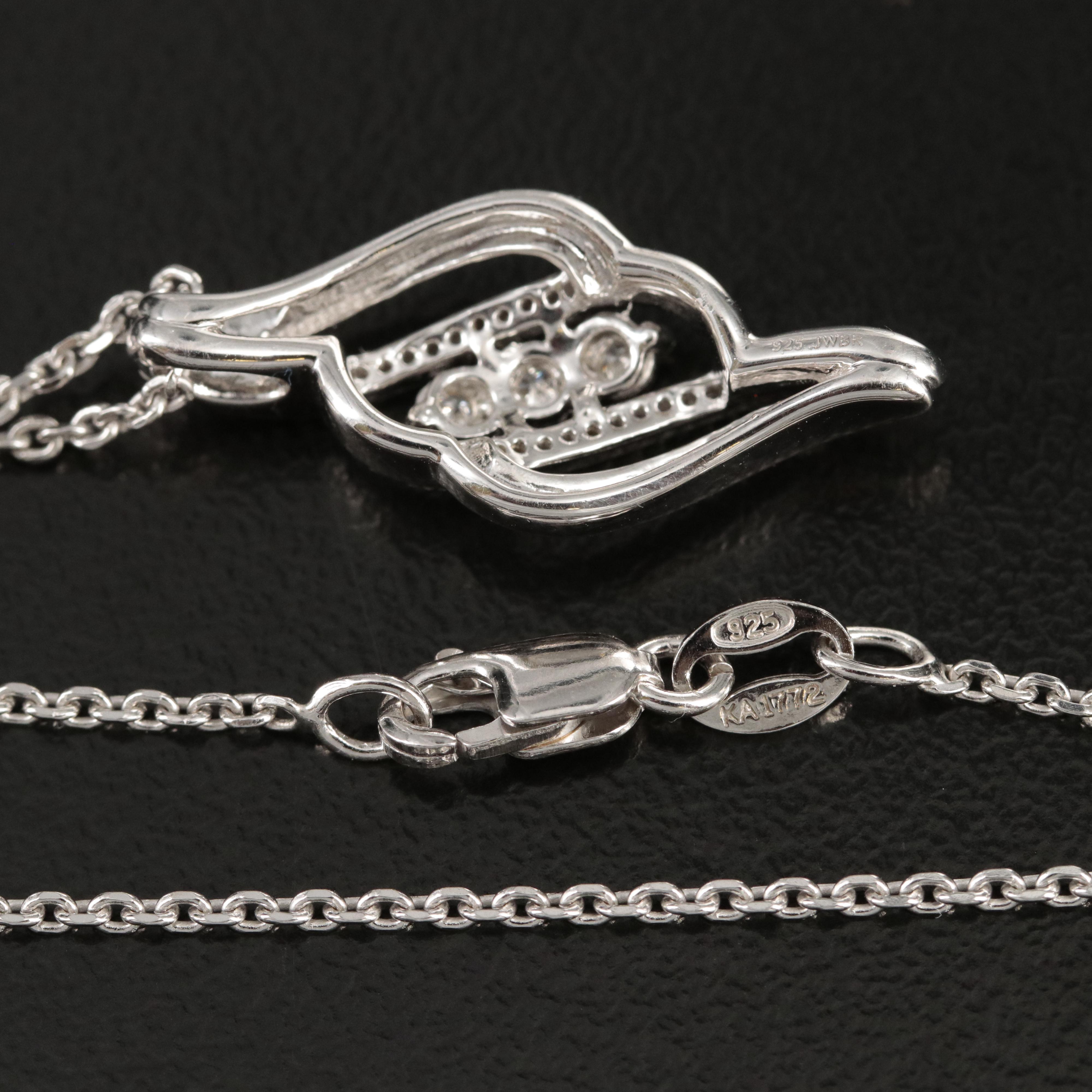 Sterling Diamond Pendant Necklace