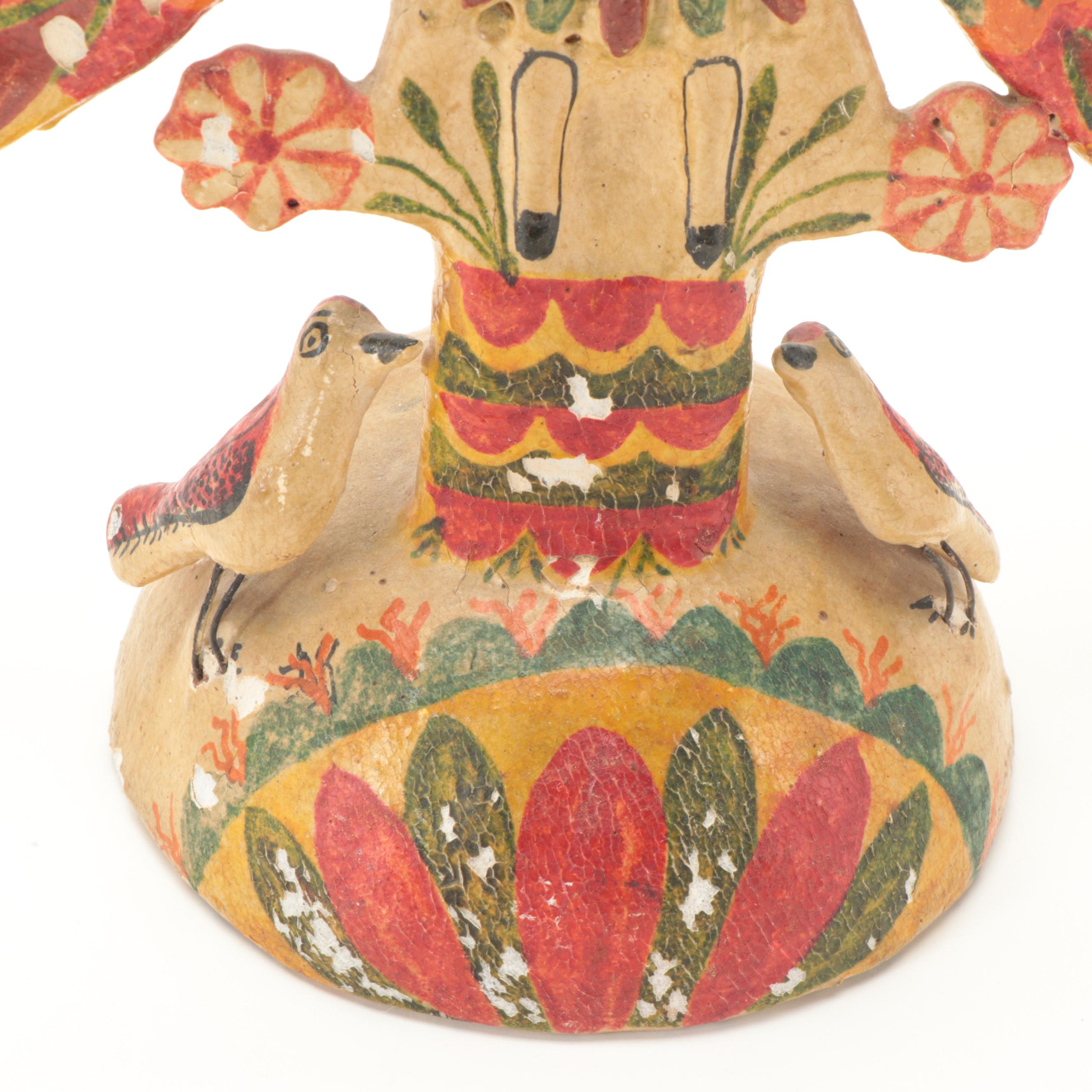 Mexican Folk Art Tree of Life Candelabra