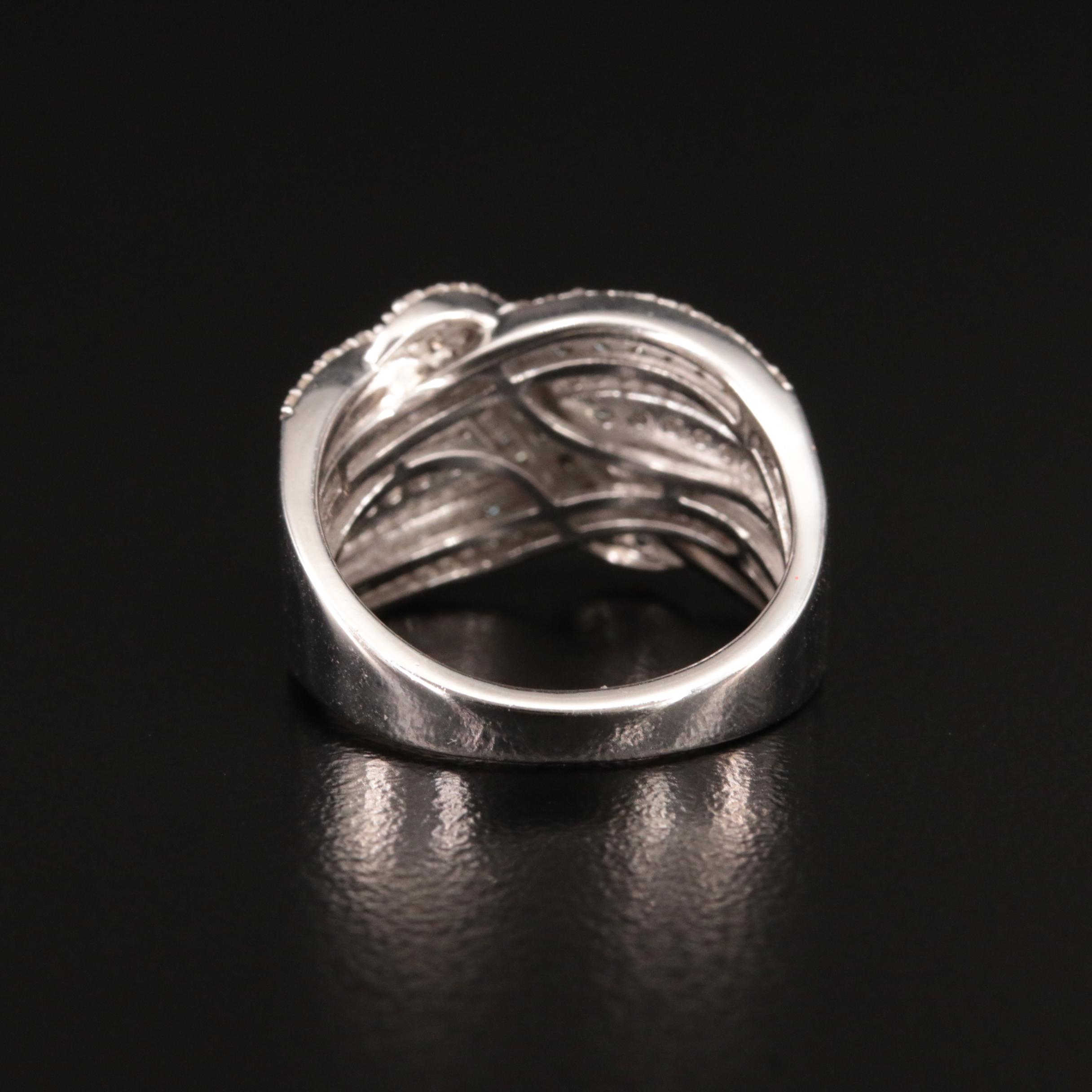 Sterling Diamond Crossover Ring