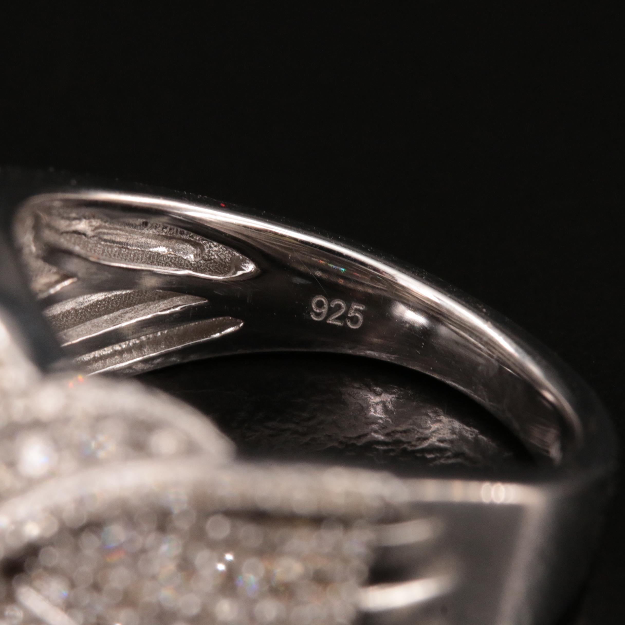 Sterling Diamond Crossover Ring