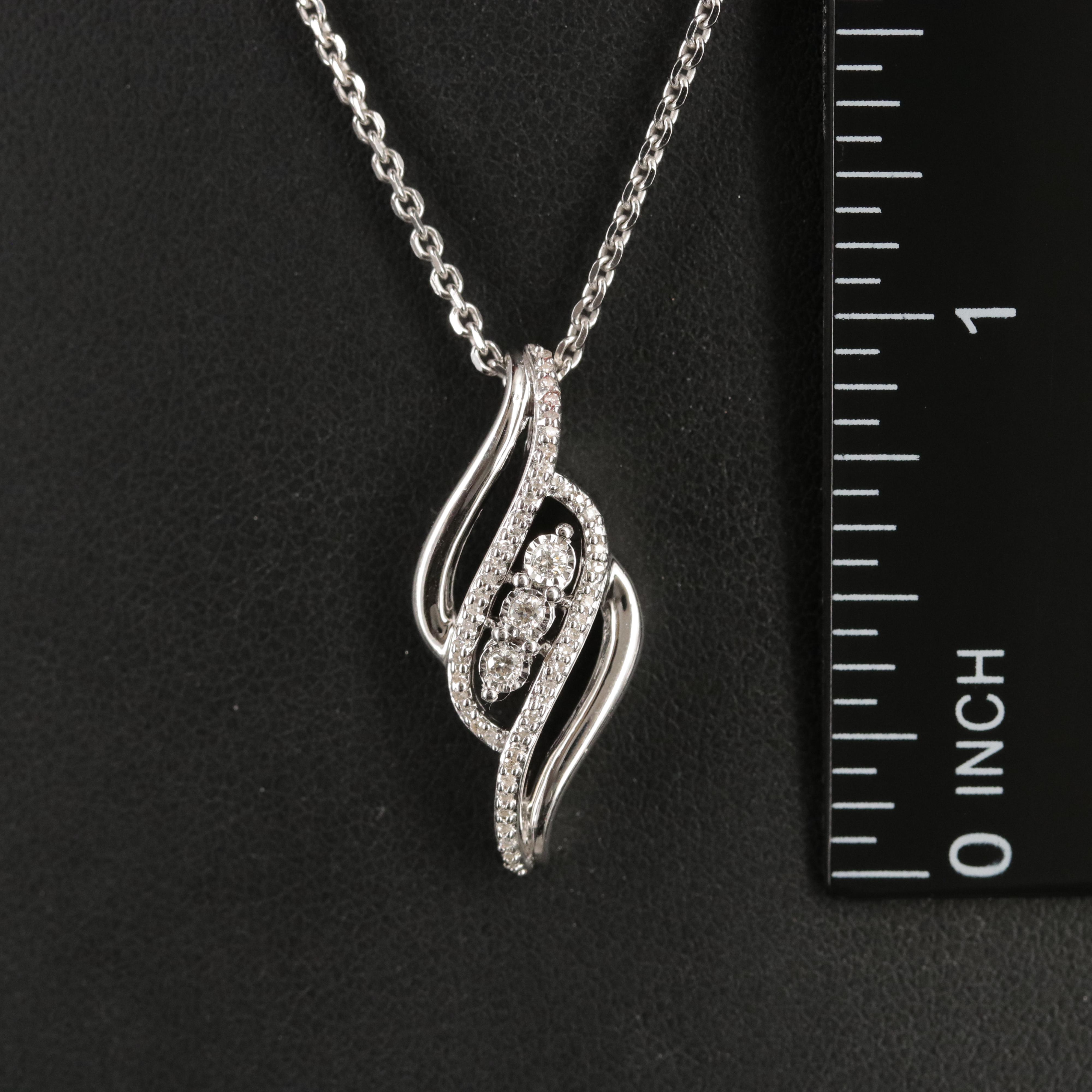 Sterling Diamond Pendant Necklace