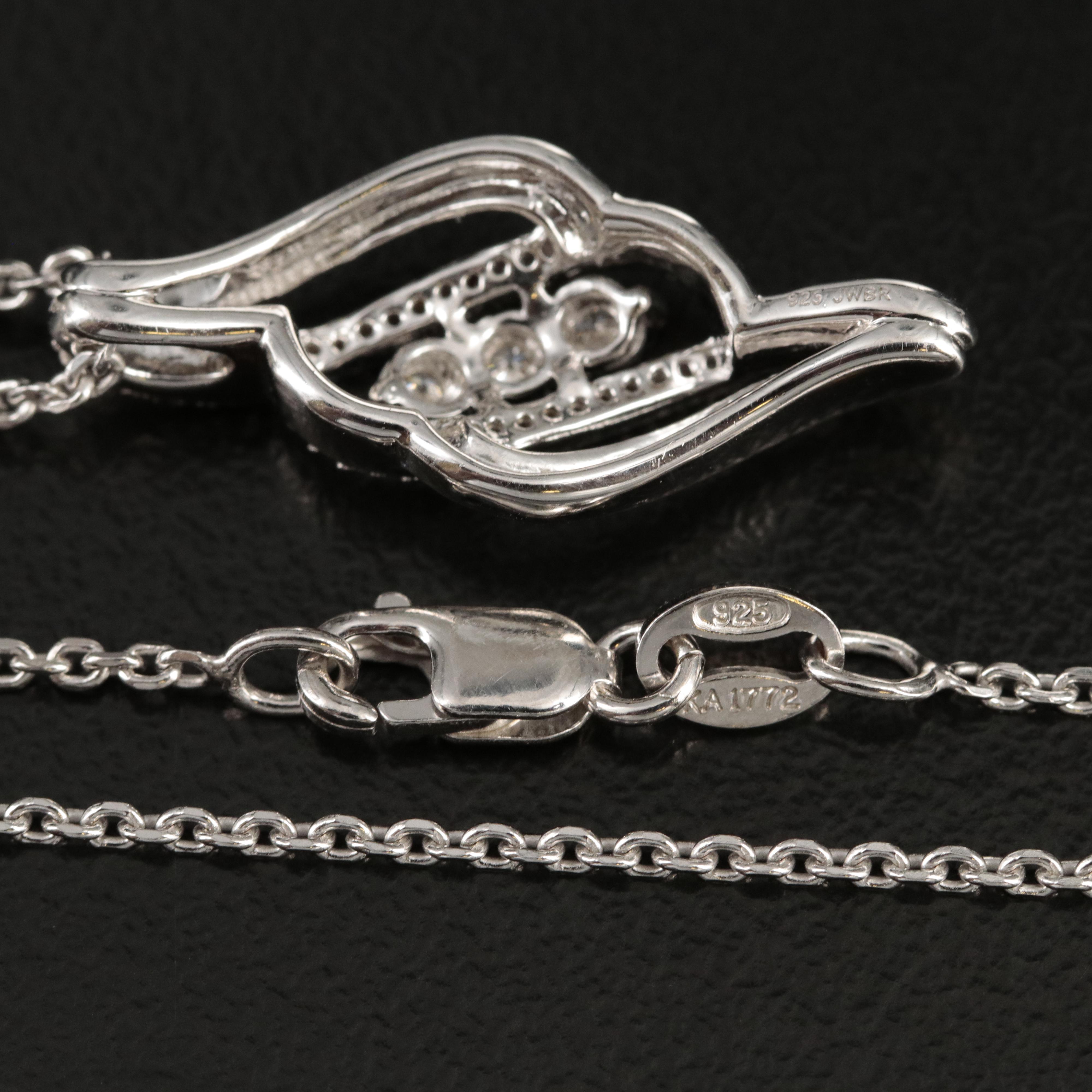 Sterling Diamond Pendant Necklace