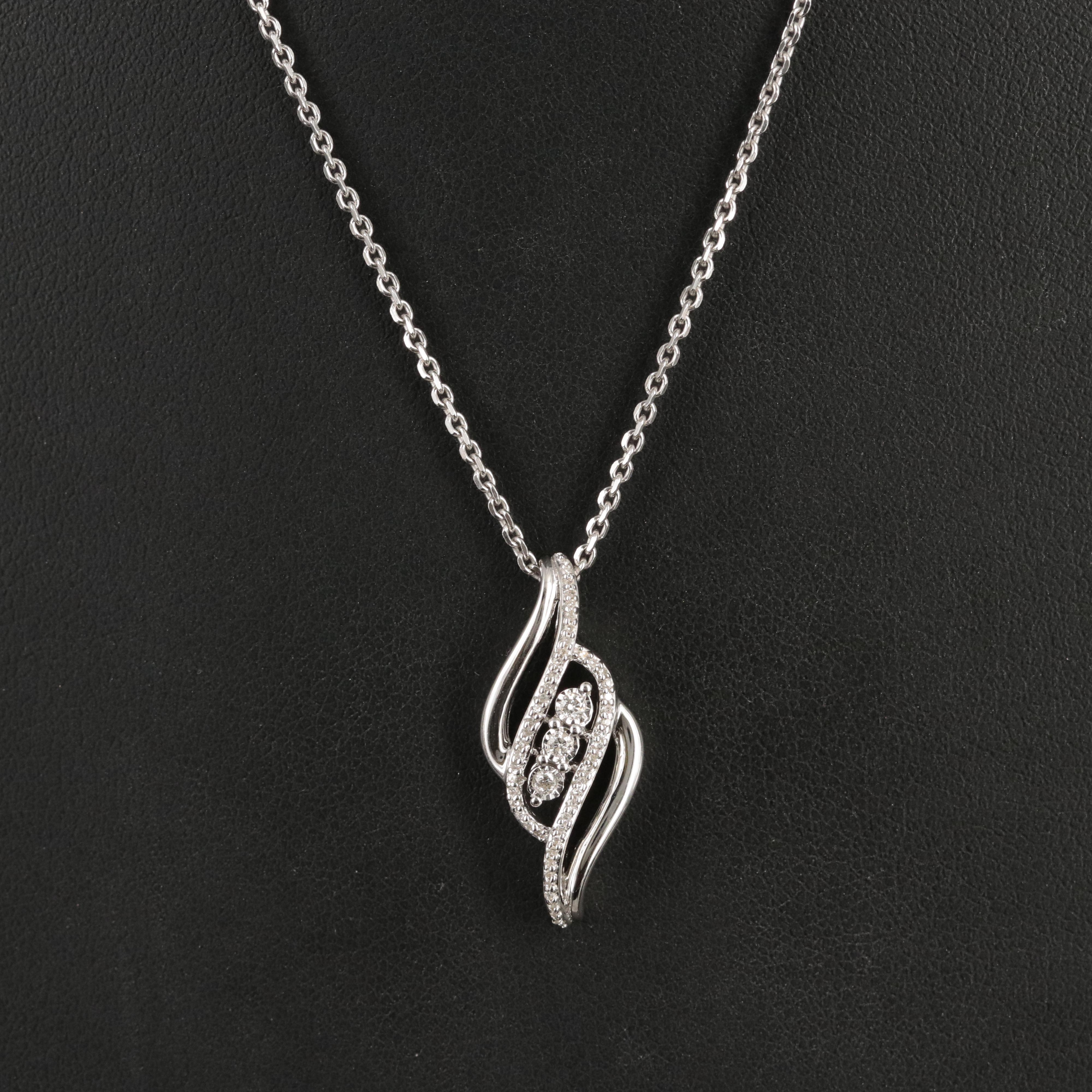 Diamond Pendant Necklace in Sterling