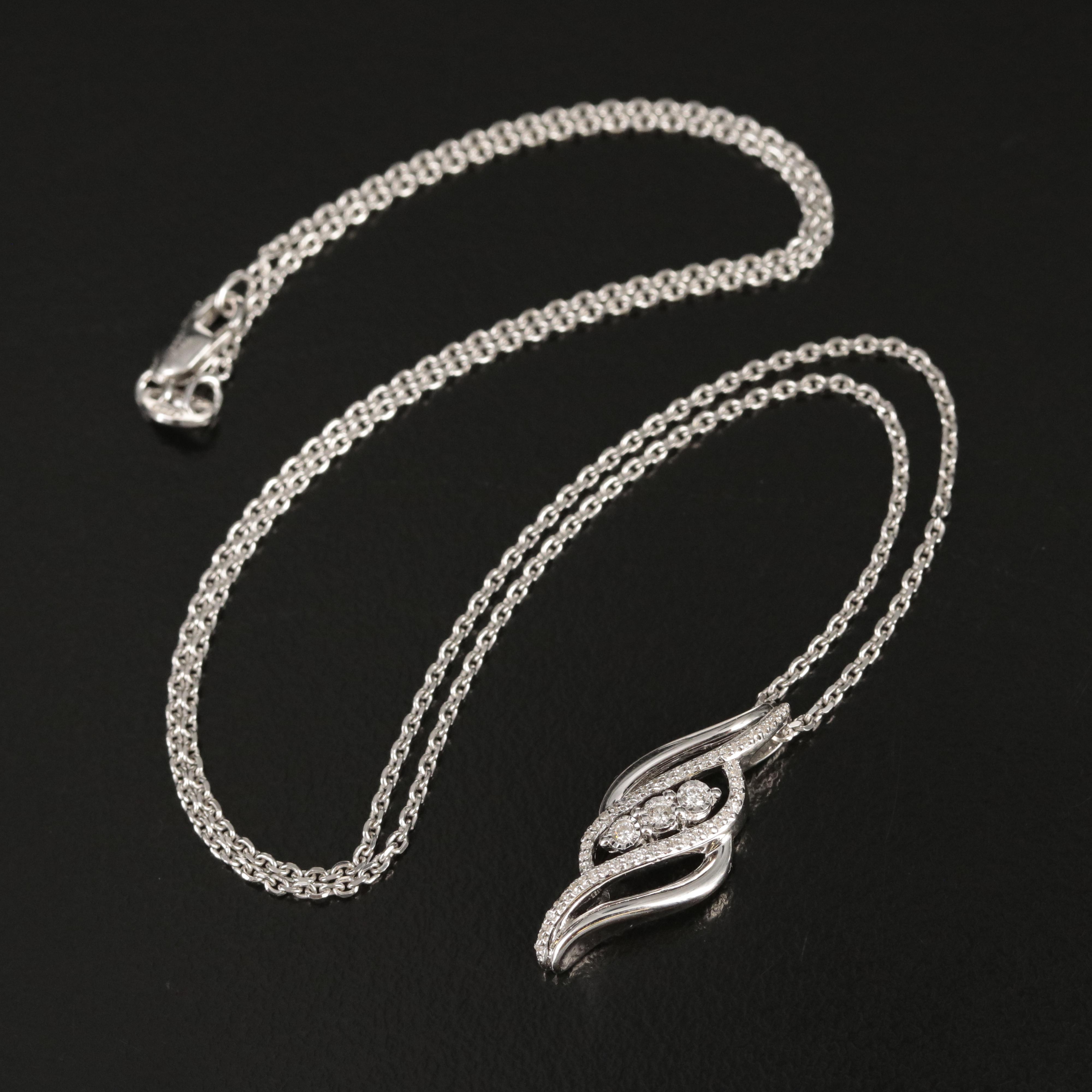 Diamond Pendant Necklace in Sterling