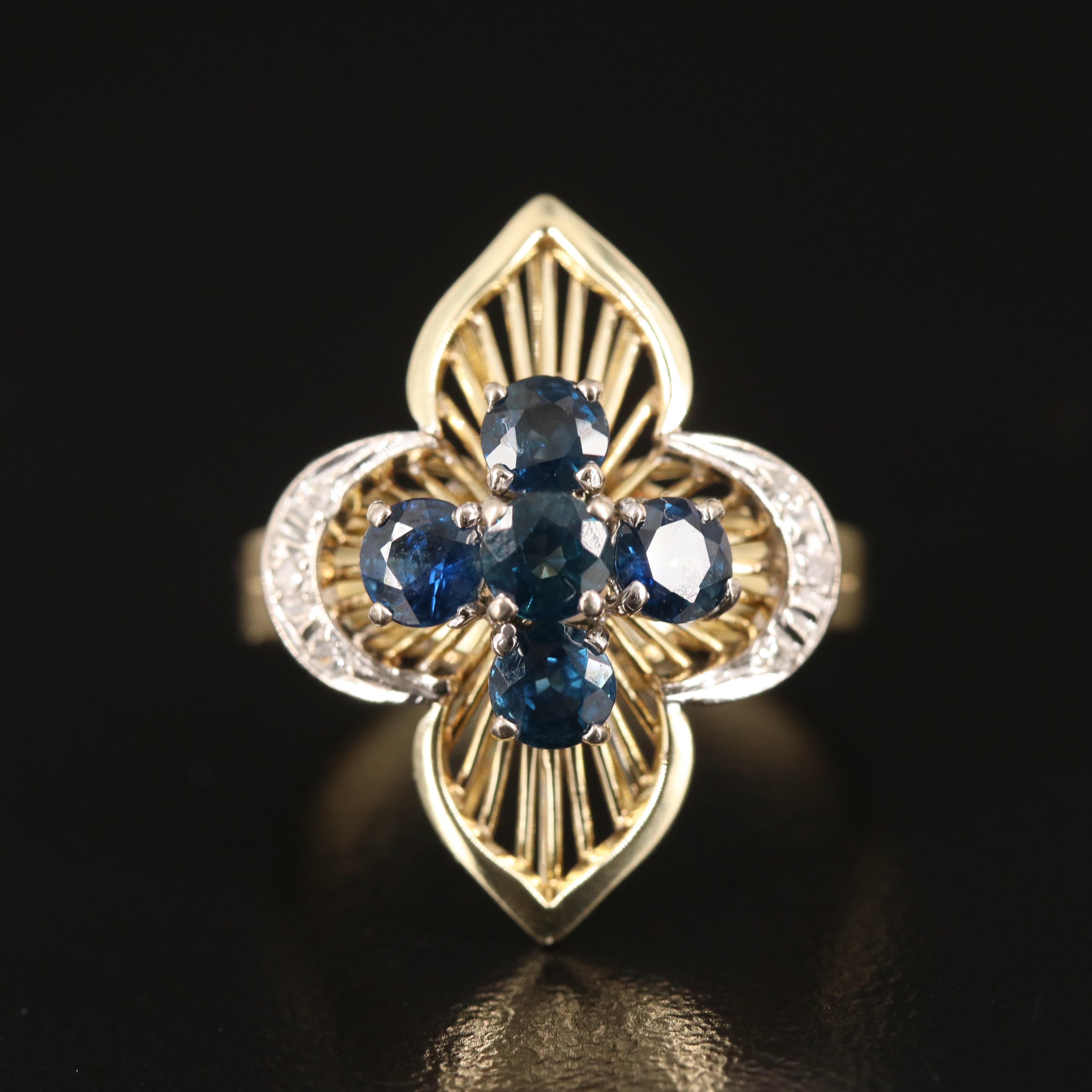 14K Sapphire and Diamond Ring