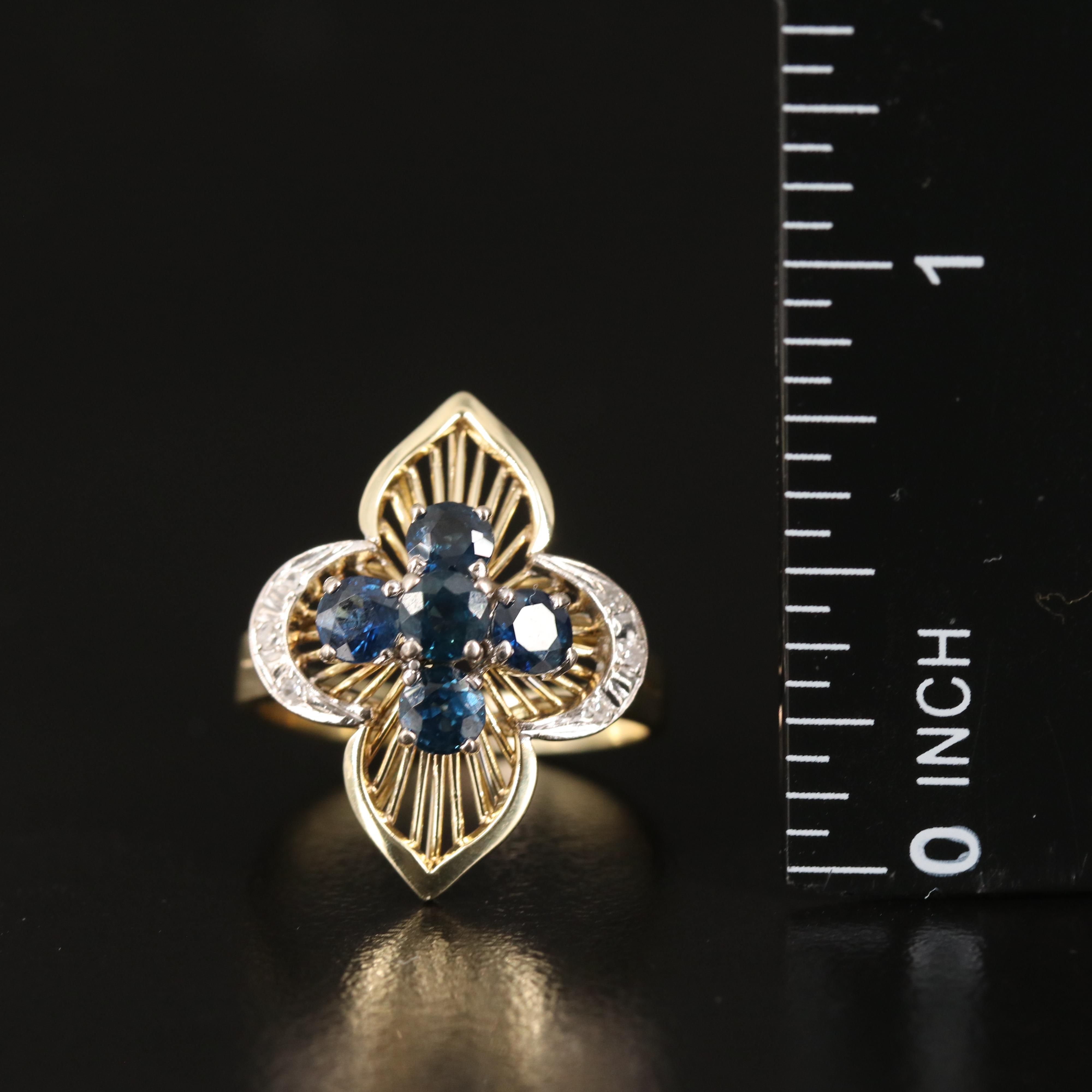 14K Sapphire and Diamond Ring