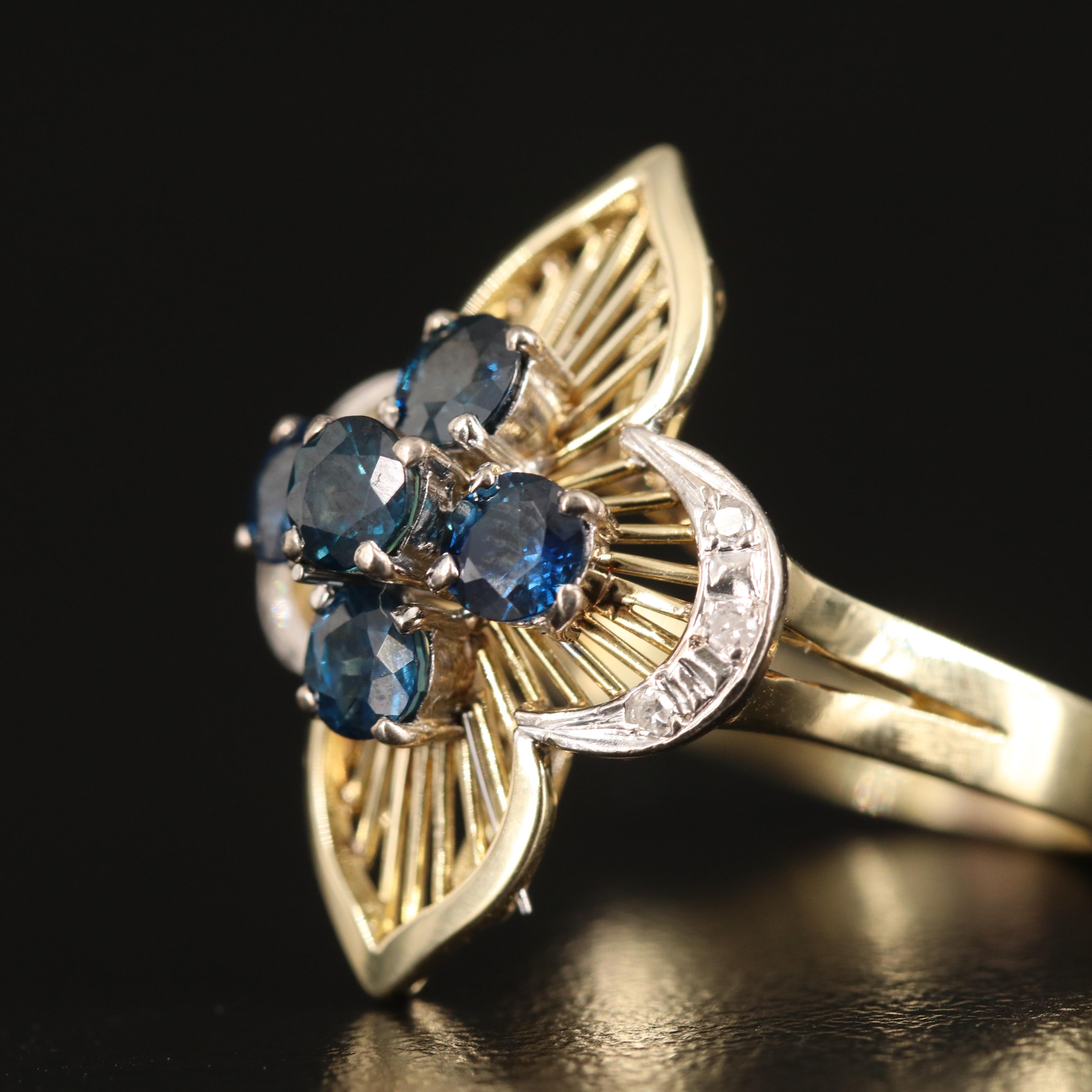 14K Sapphire and Diamond Ring