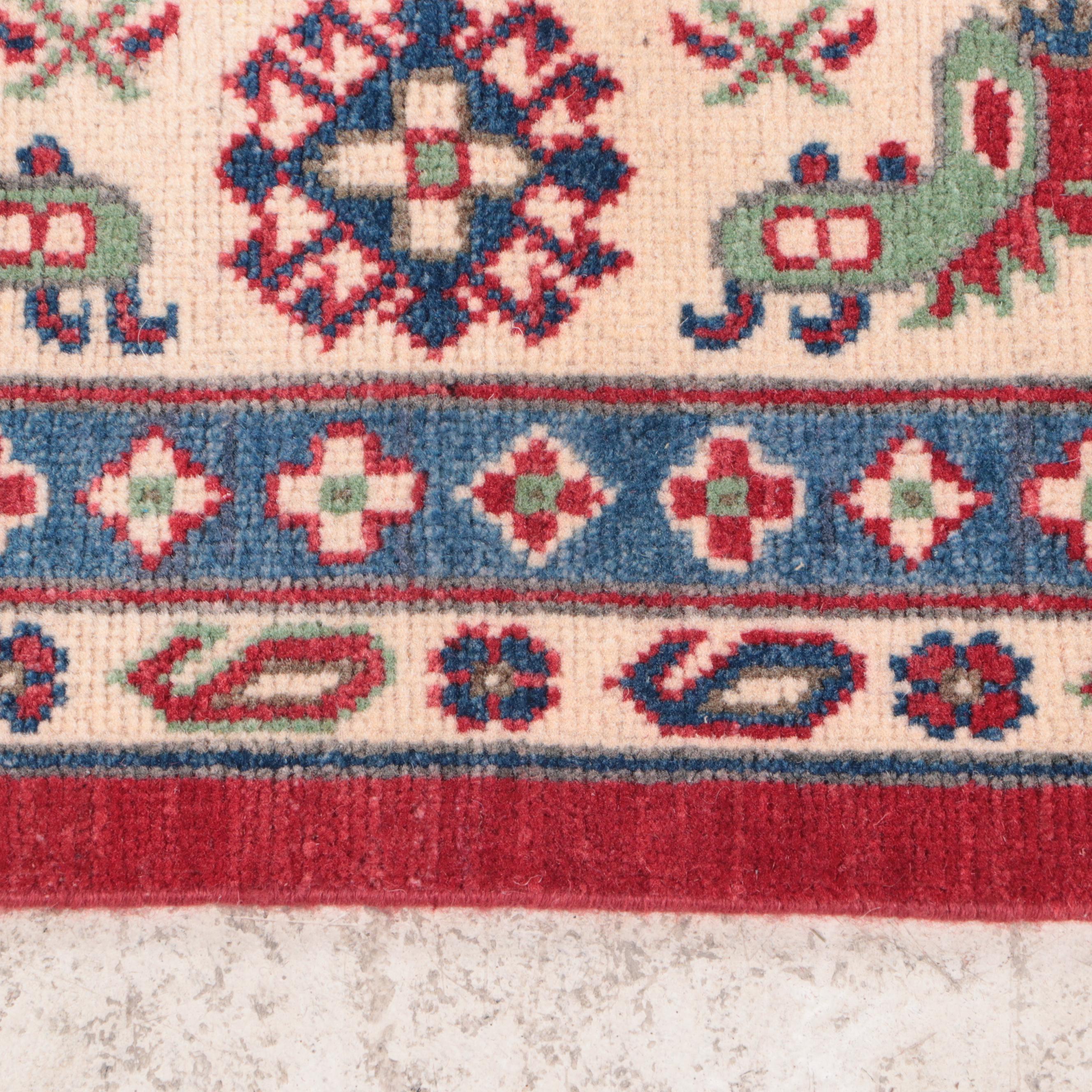 7'10 x 10' Hand-Knotted Afghan Kazak-Style Area Rug