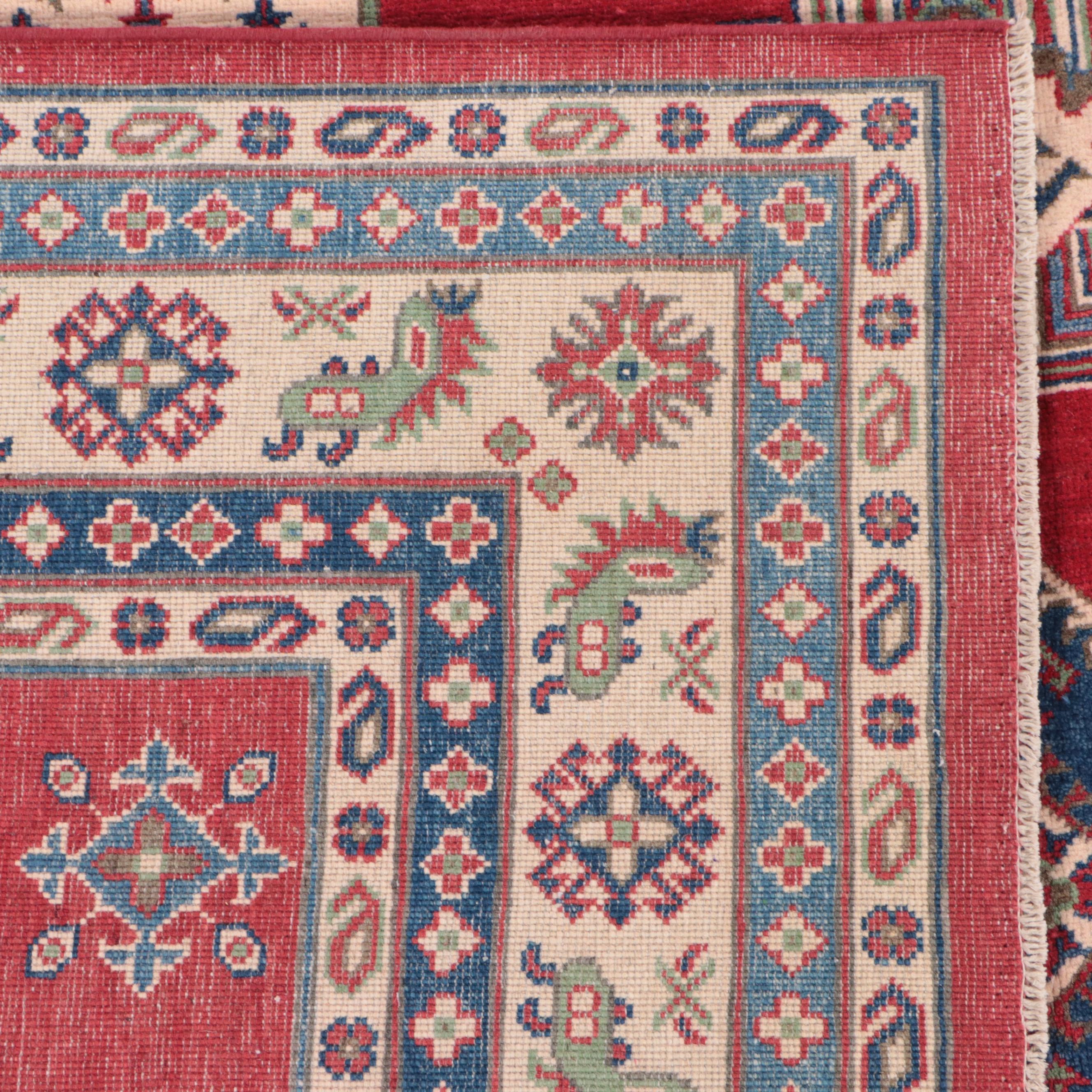 7'10 x 10' Hand-Knotted Afghan Kazak-Style Area Rug