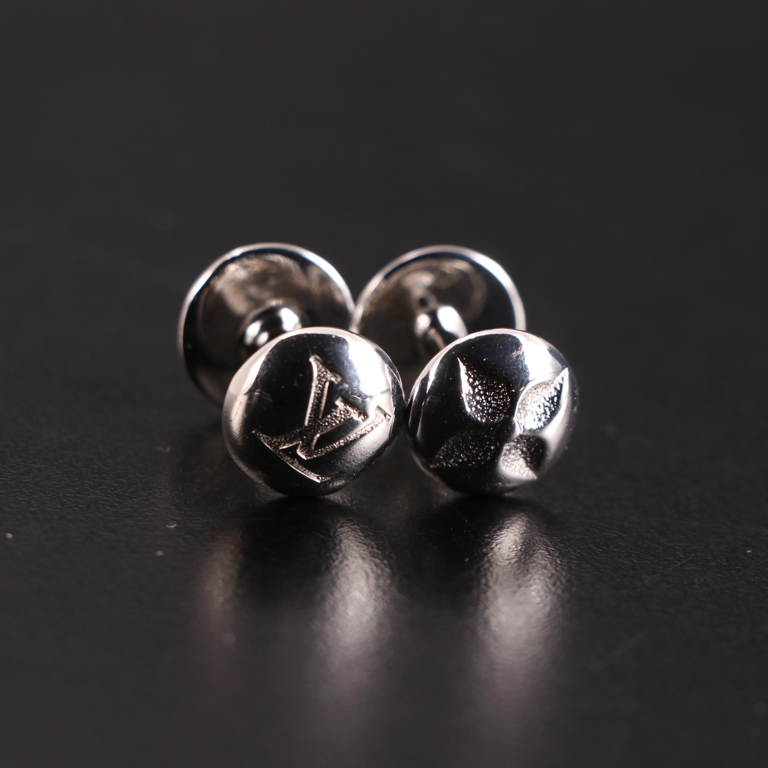 Louis Vuitton Sterling Silver Logo Cufflinks
