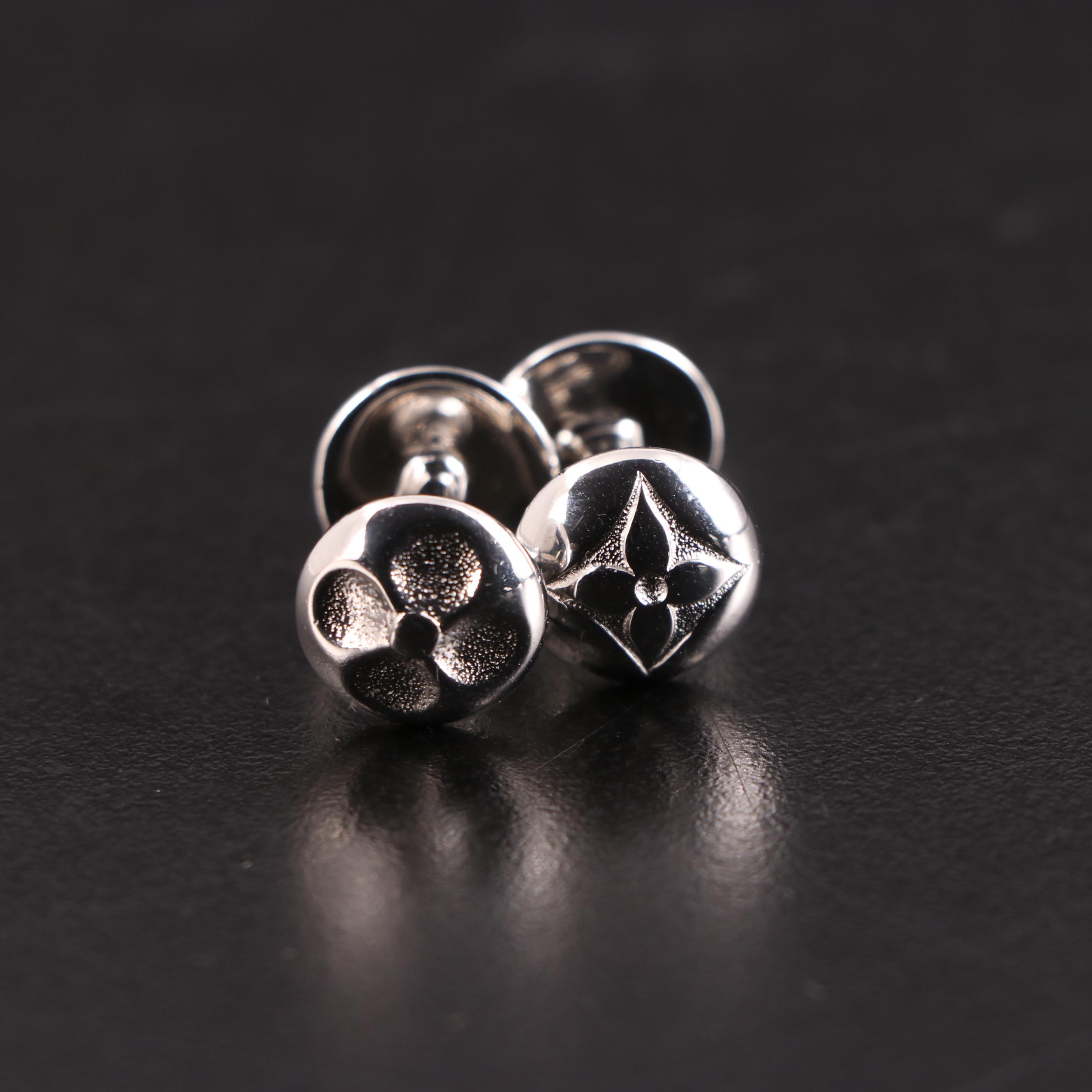 Louis Vuitton Sterling Silver Logo Cufflinks