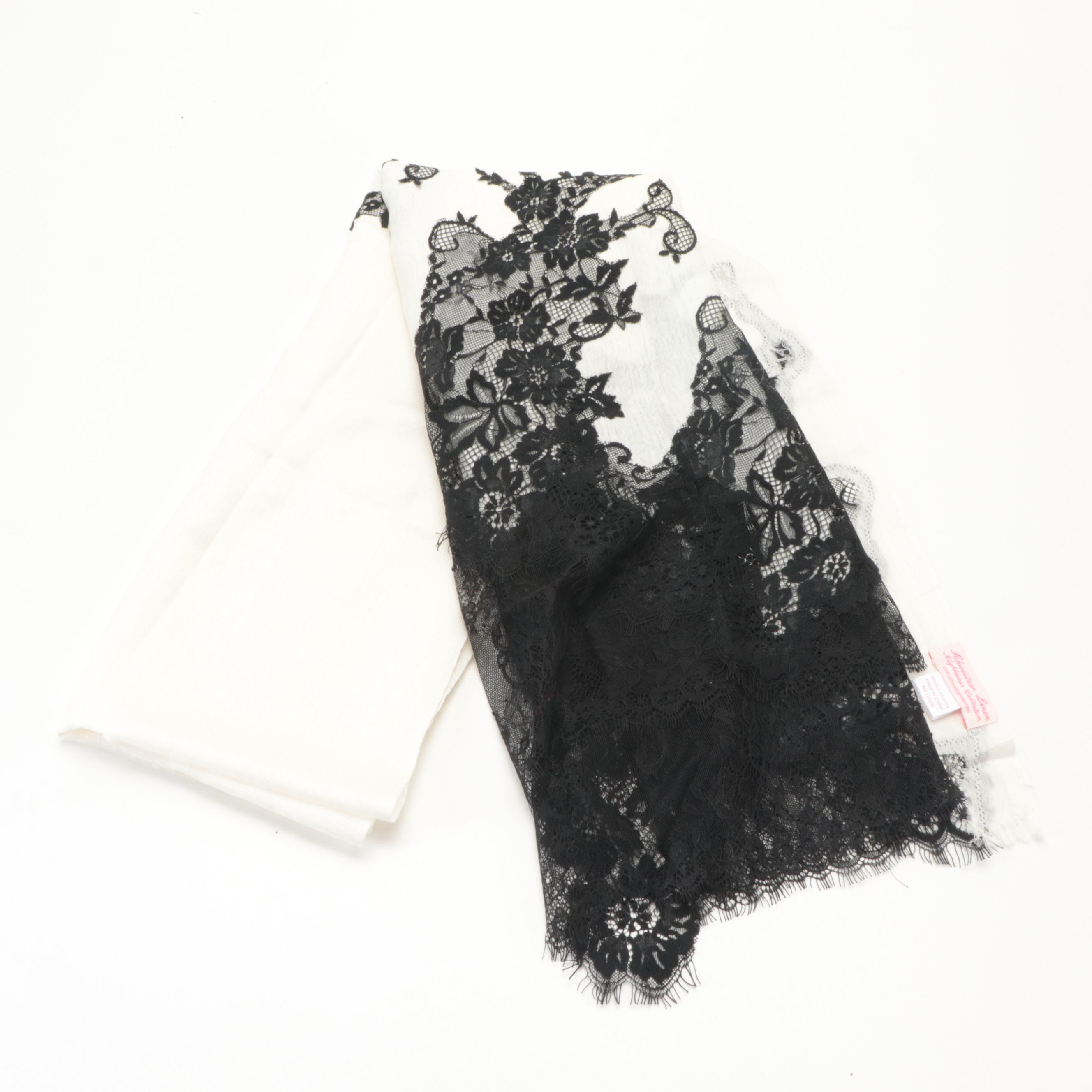 Schweitzer Linen Wool Silk Lace Scarf with Other Scarves