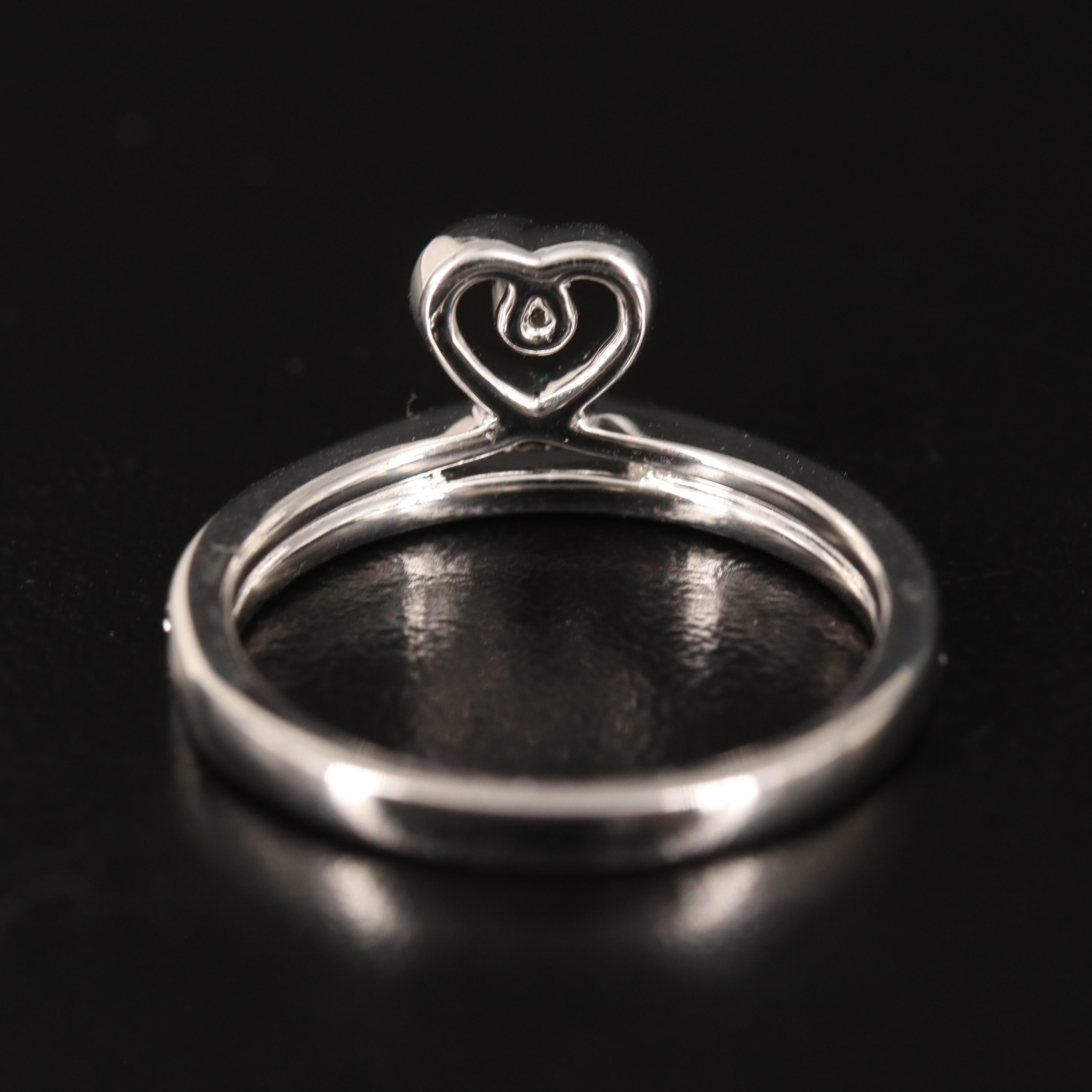 Diamond Heart Band in Sterling