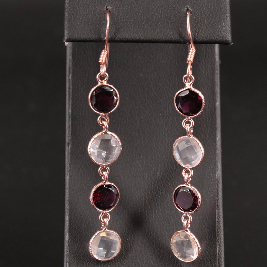 Sterling Gemstone Dangle Earrings