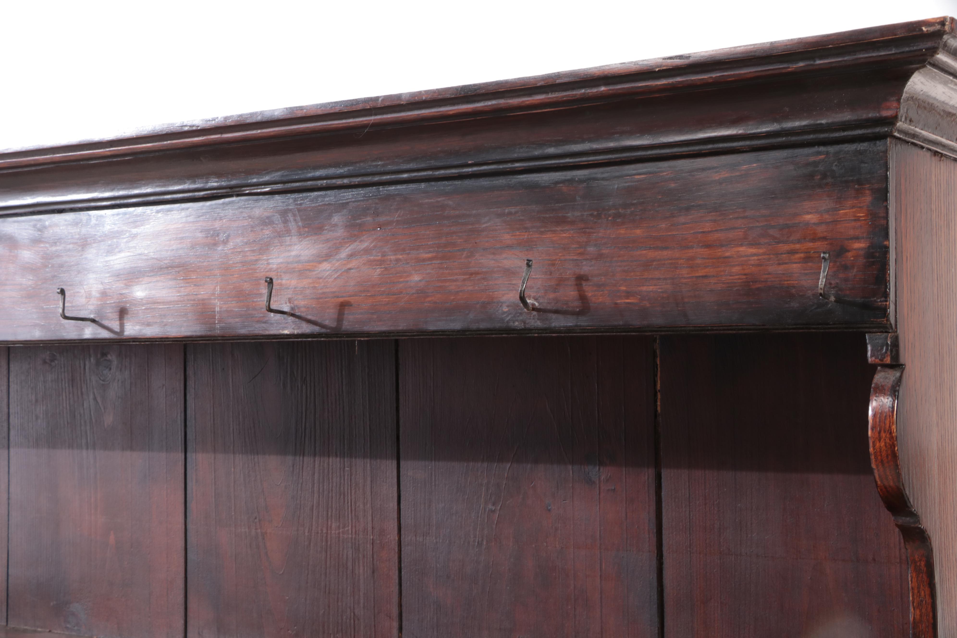 George III Oak Dresser with Plate Rack, Late 18th Century