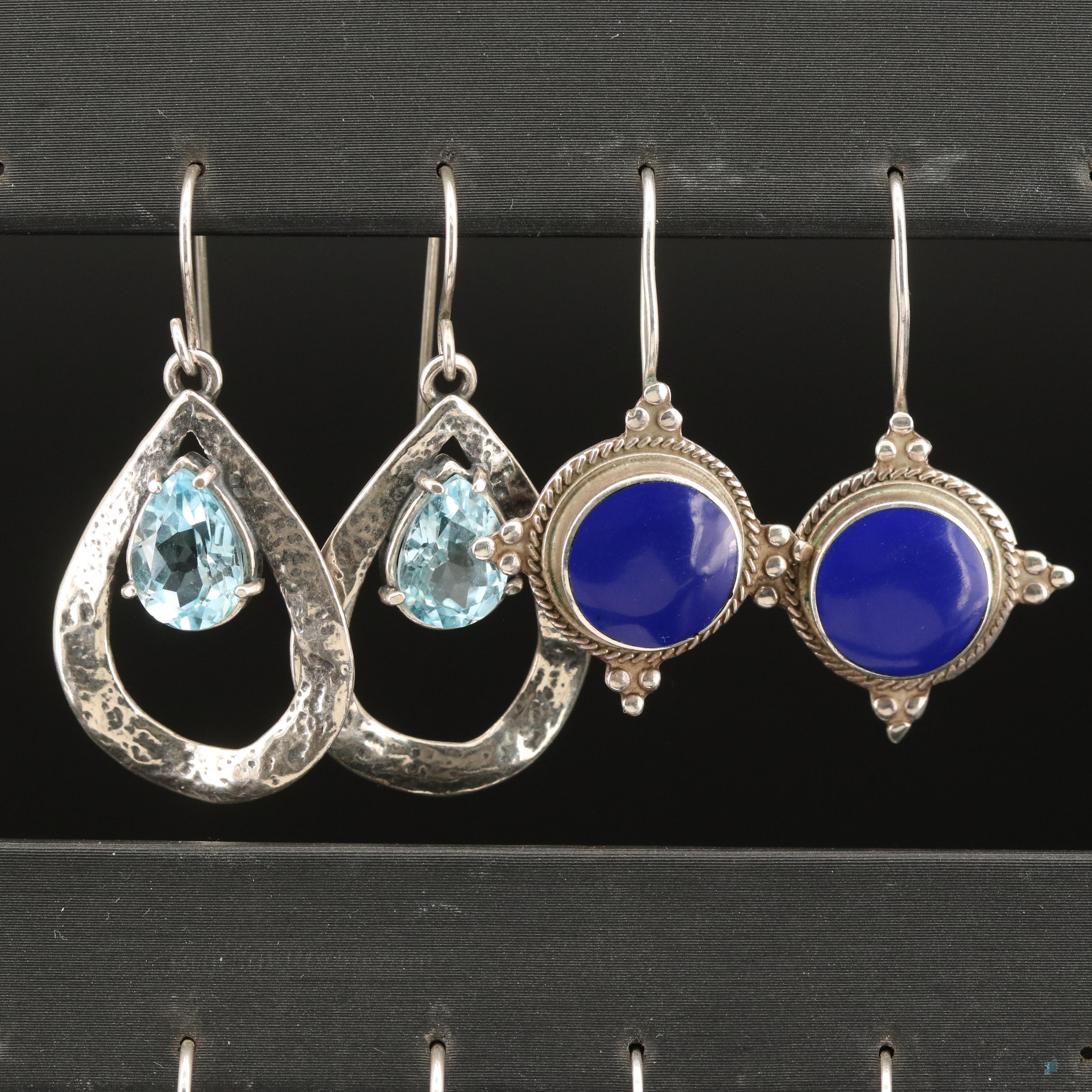 Relios Featured in Sterling Earrings Including Sky Blue Topaz and Faux Coral