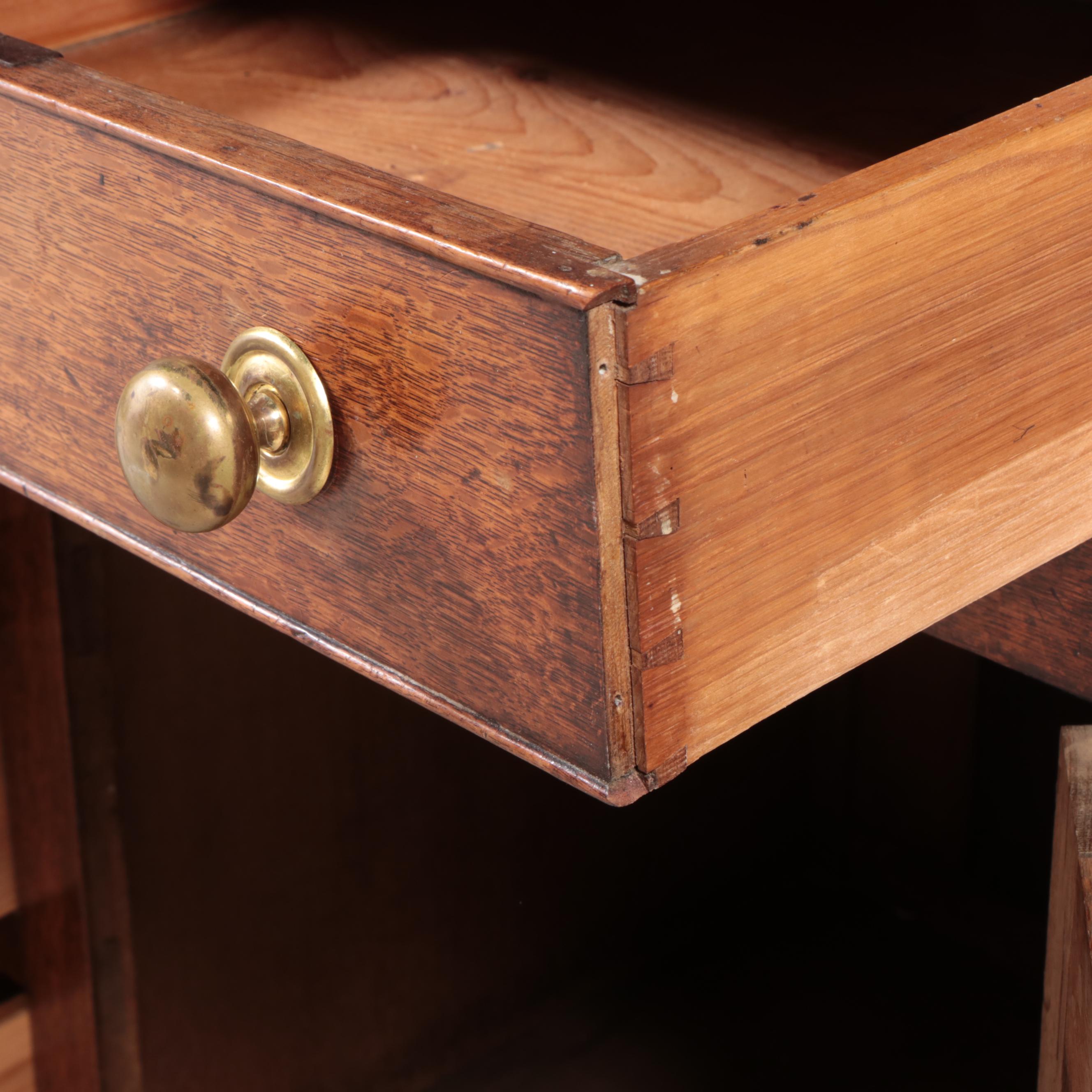 George III Oak Dresser with Plate Rack, Late 18th Century