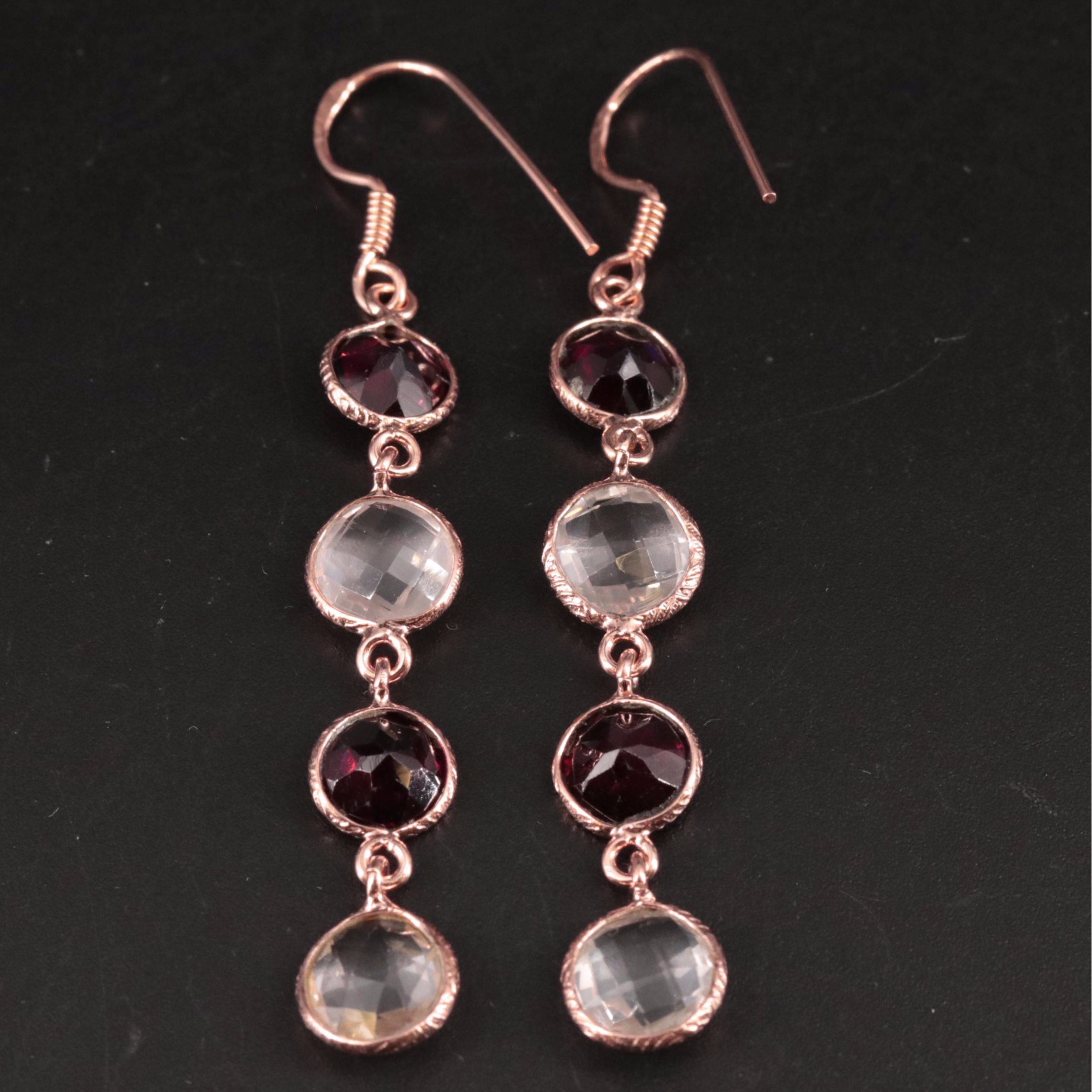 Sterling Gemstone Dangle Earrings
