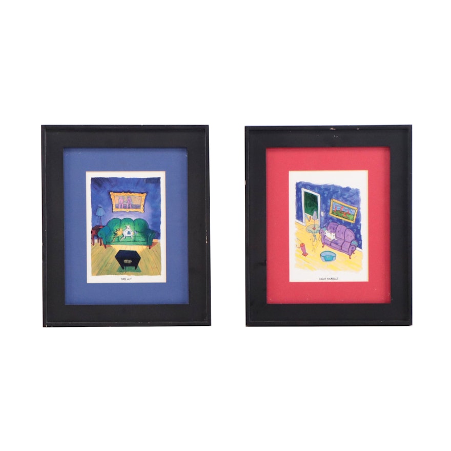 Offset Lithographs After Matt Rinard "Enjoy Yourself" and "Time Out"