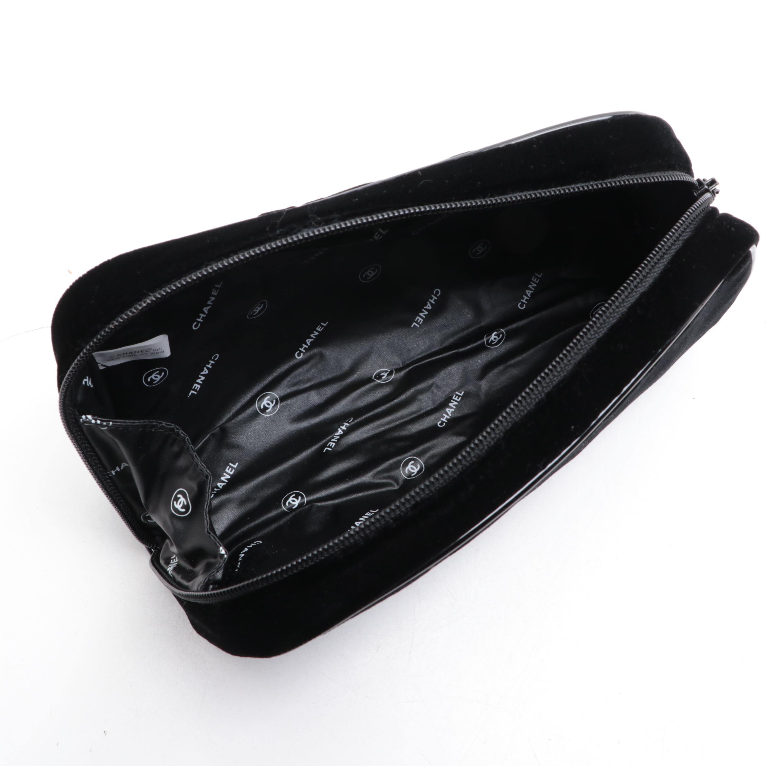Chanel Parfums Promotional Toiletry Case in Black Velvet