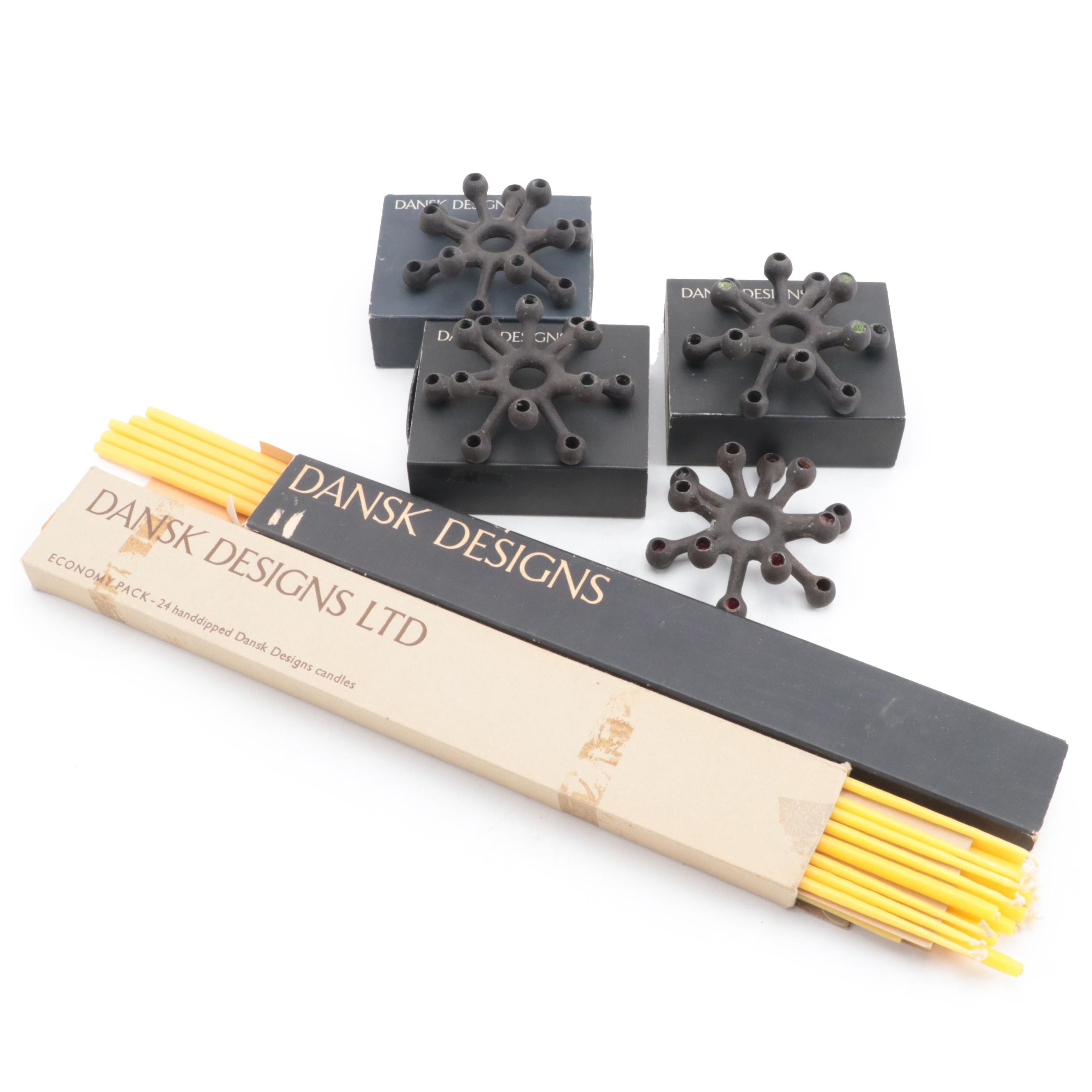 Dansk Danish Modern Twelve Light Candle Holders and Taper Candles