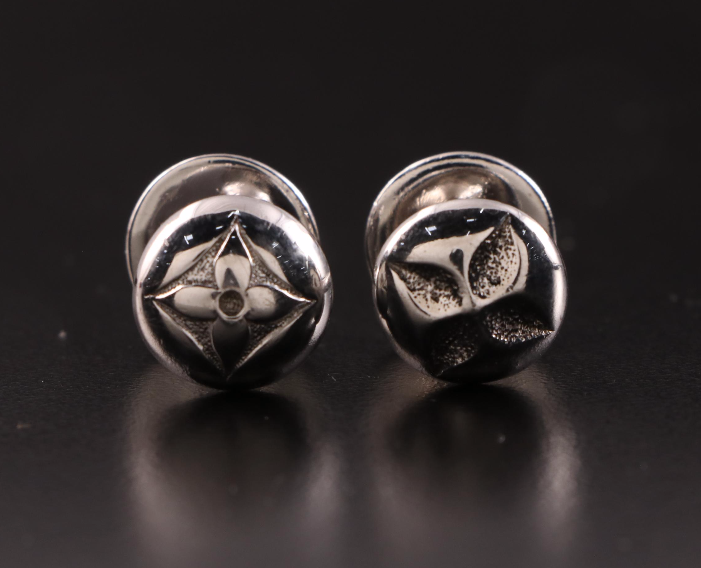 Louis Vuitton Sterling Silver Logo Cufflinks