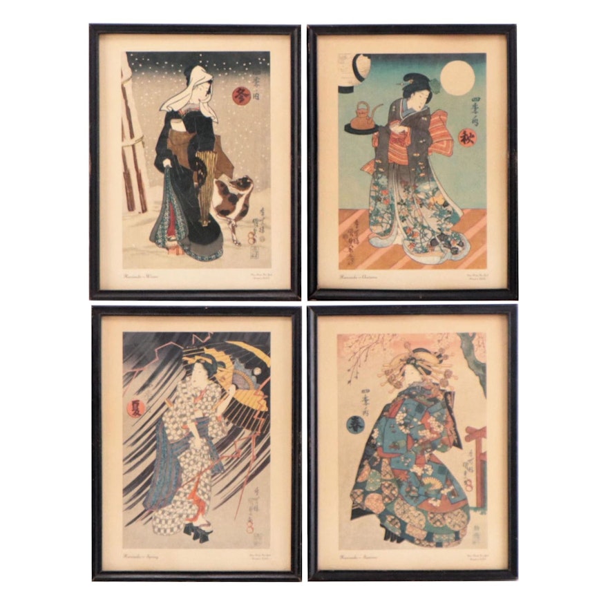 Halftone Prints After Utagawa Kunisada "Four Seasons"