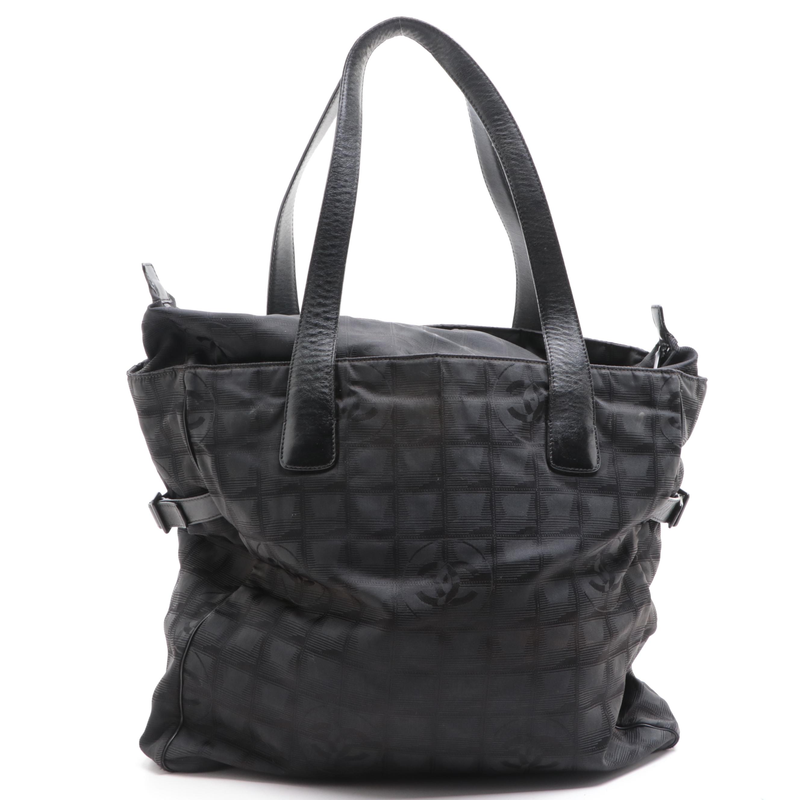 Chanel Travel Line Nylon and Leather Tote Bag