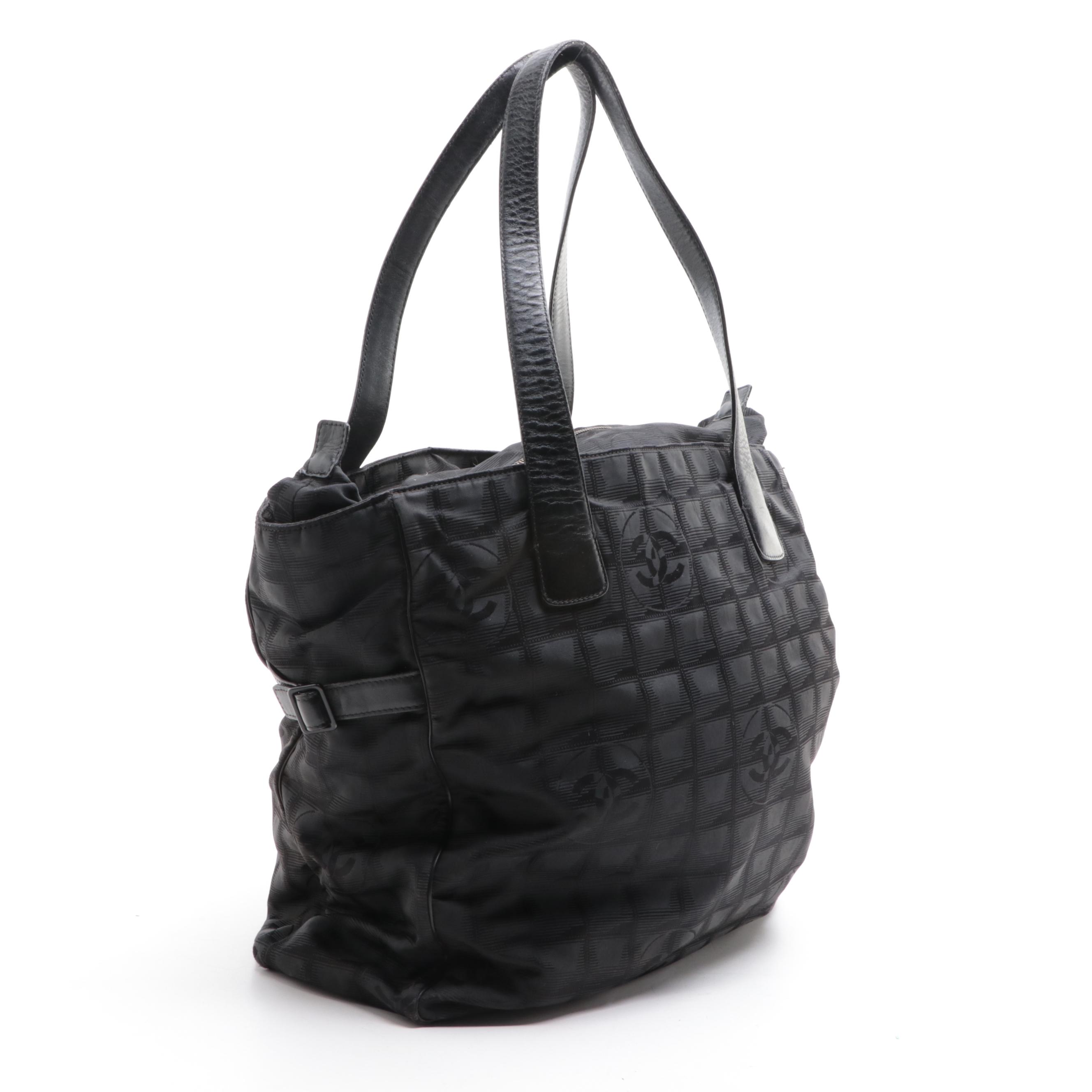 Chanel Travel Line Nylon and Leather Tote Bag